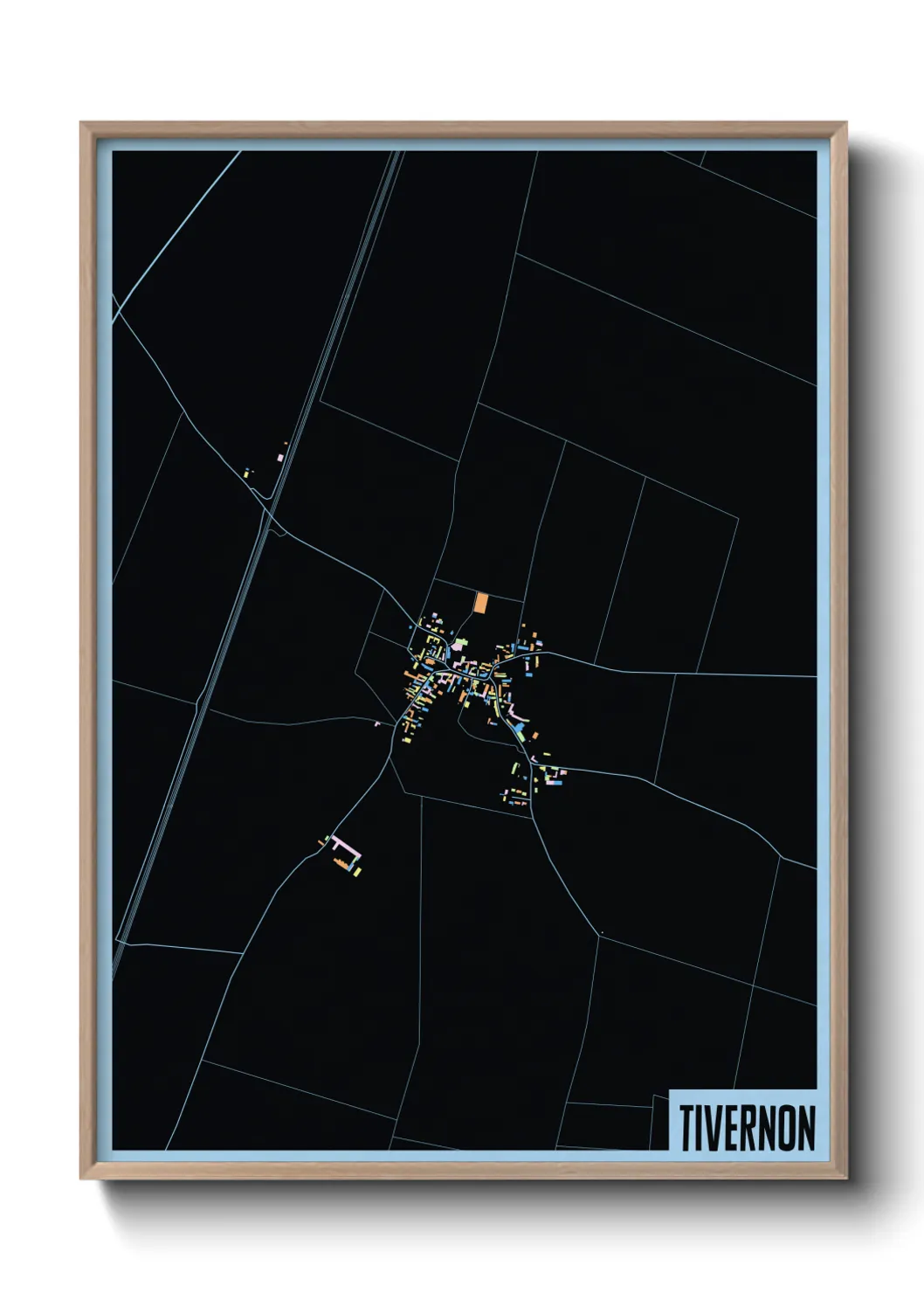 Une affiche de carte sur Tivernon