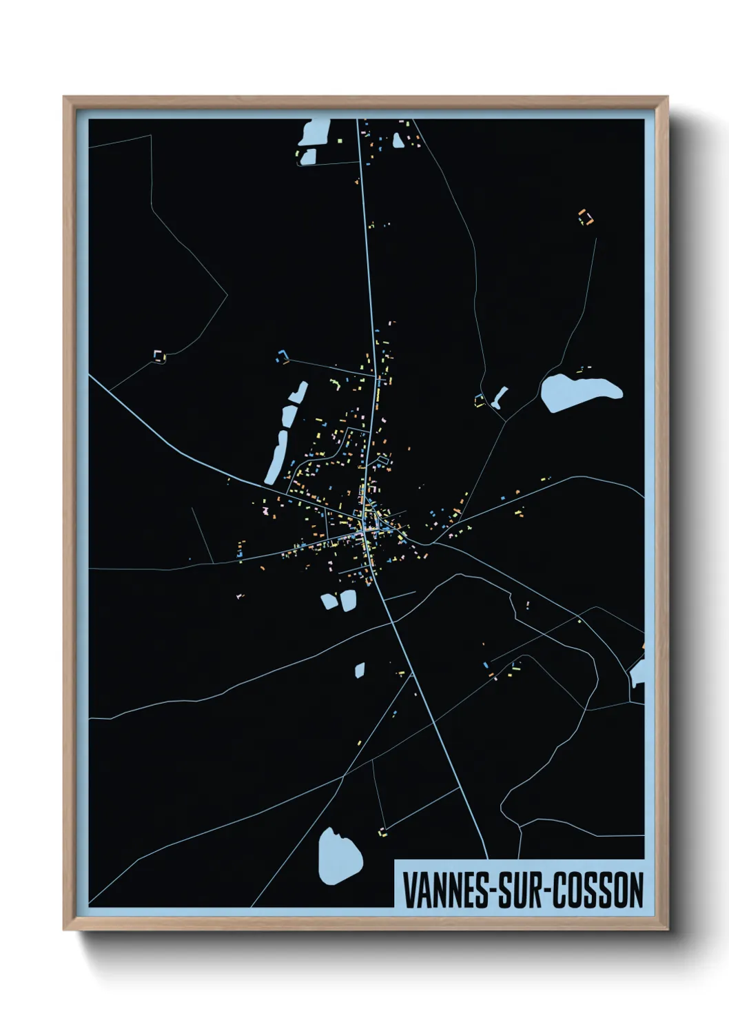 Une affiche de carte sur Vannes-sur-Cosson