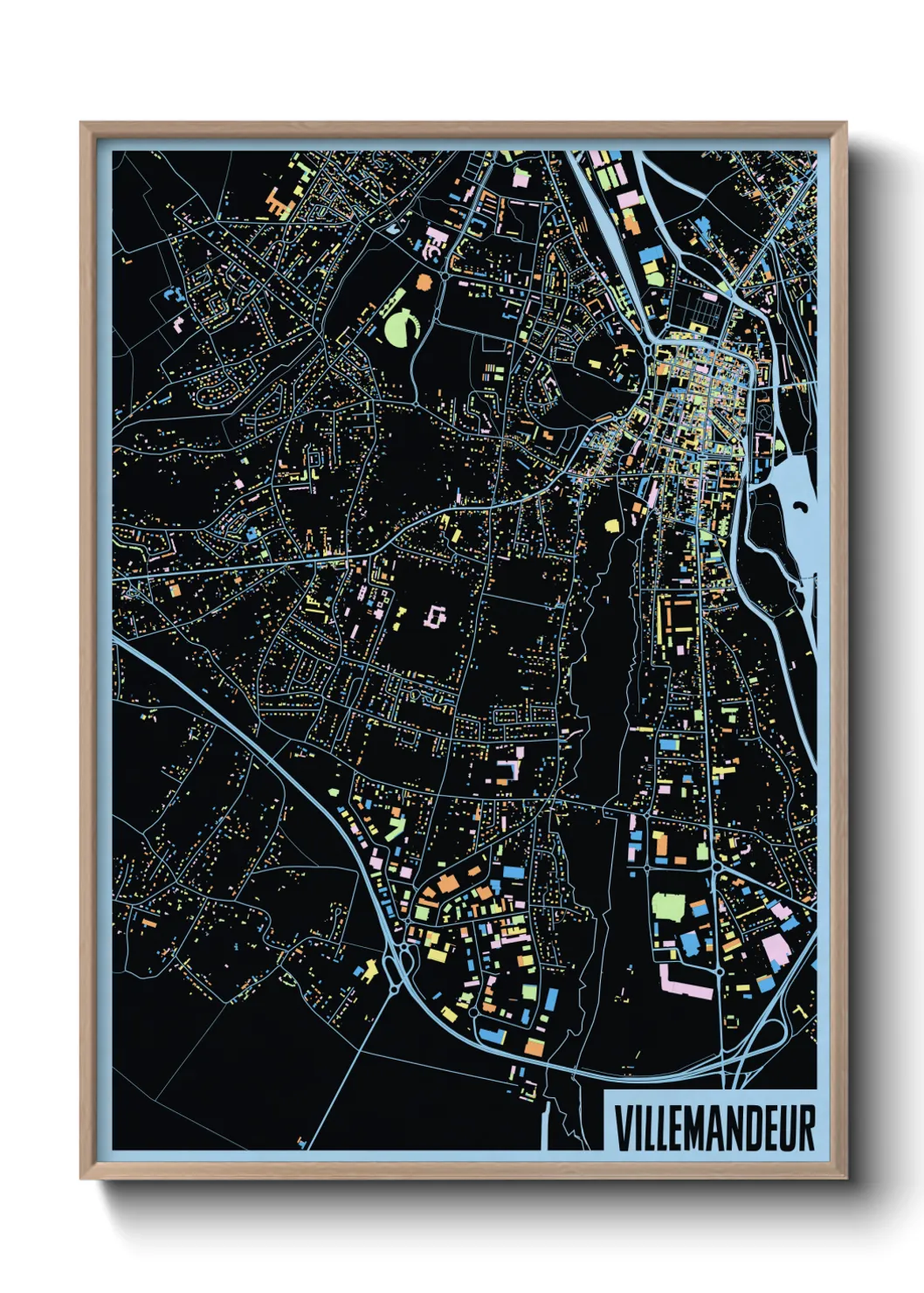 Une affiche de carte sur Villemandeur