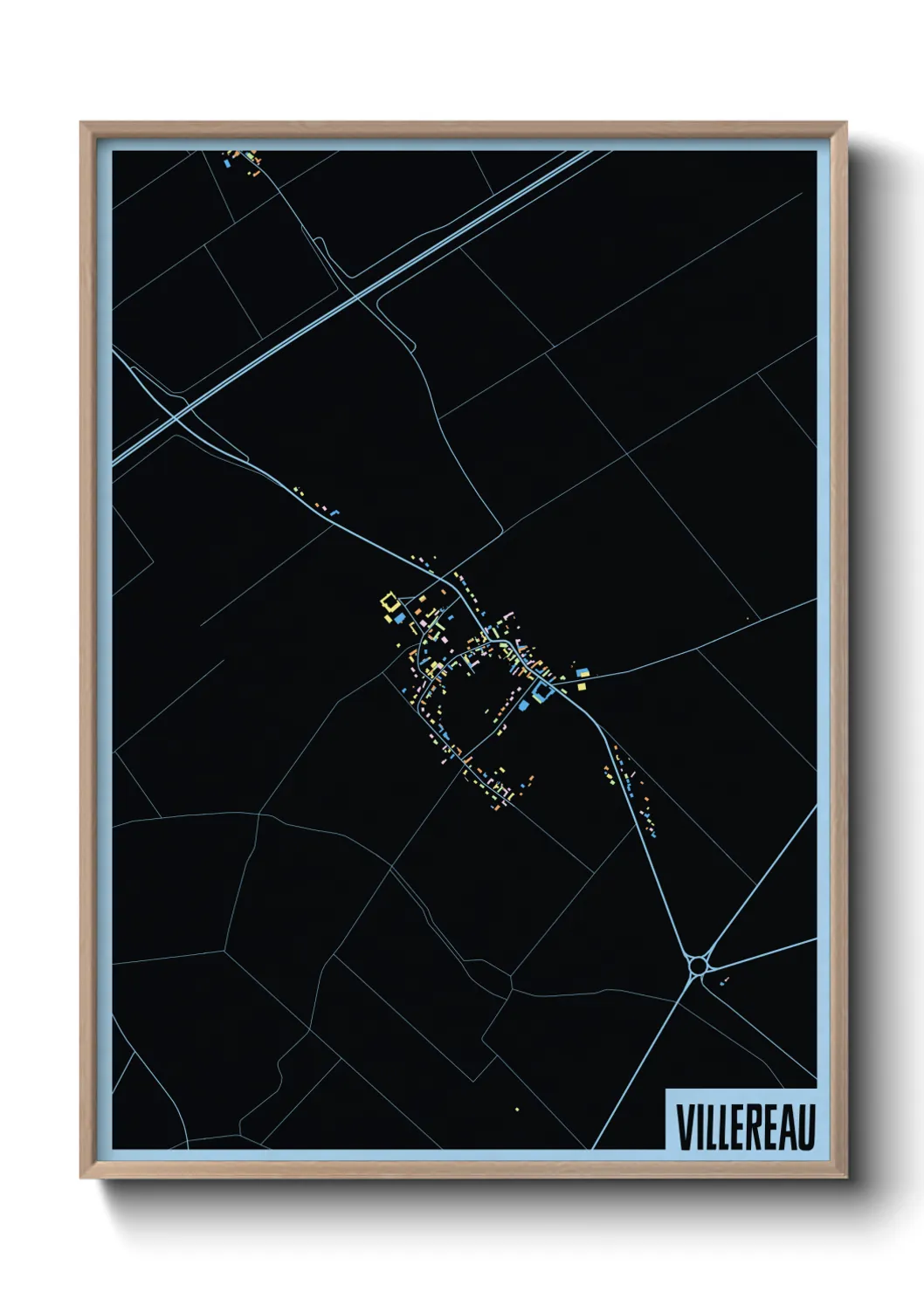 Une affiche de carte sur Villereau