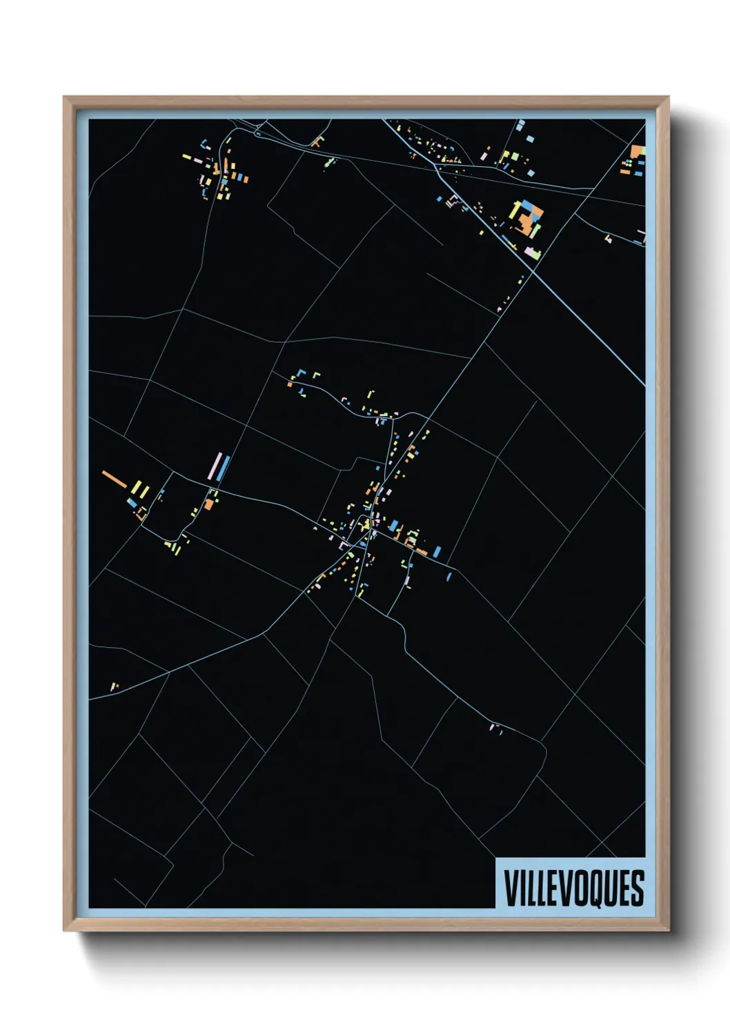 Une affiche de carte sur Villevoques