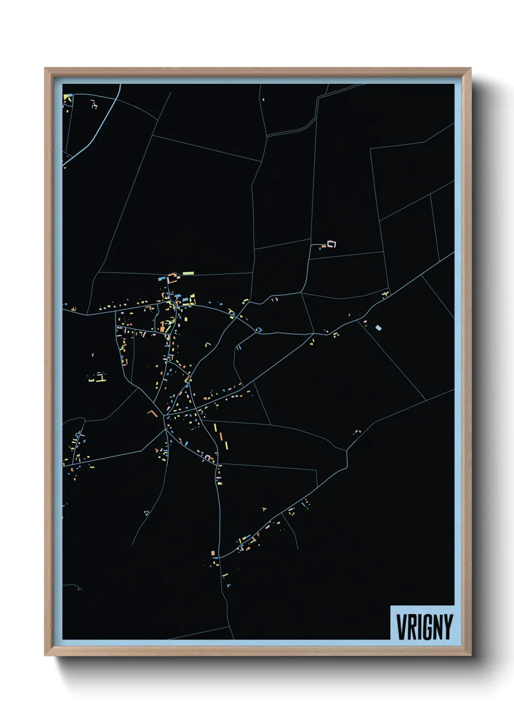 Une affiche de carte sur Vrigny