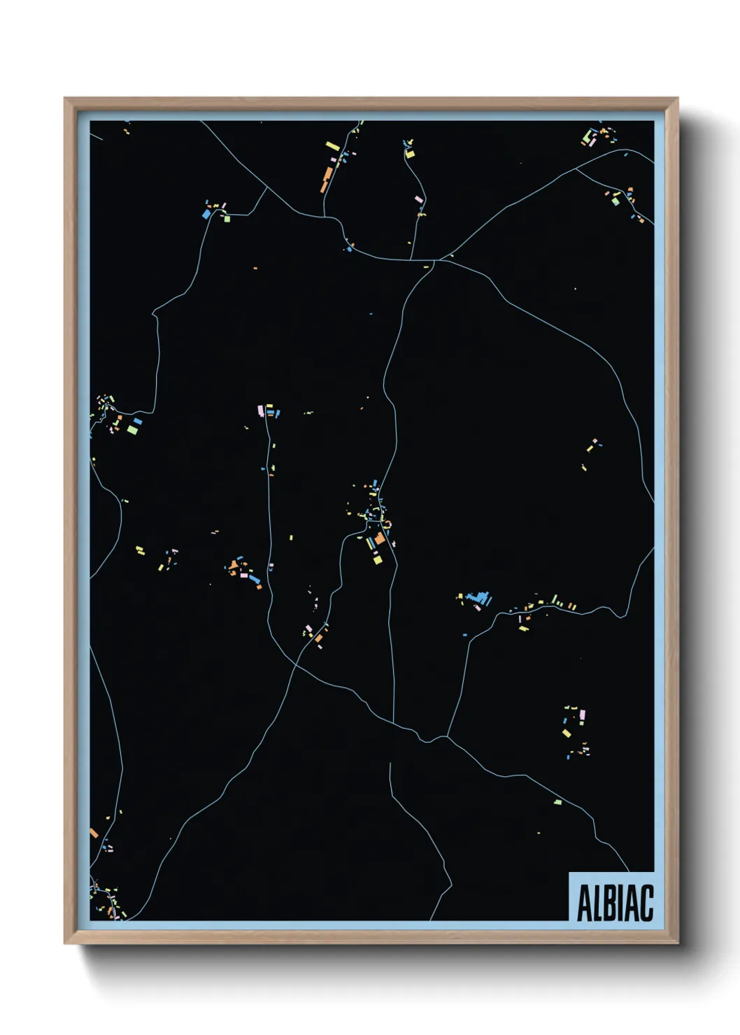 Une affiche de carte sur Albiac