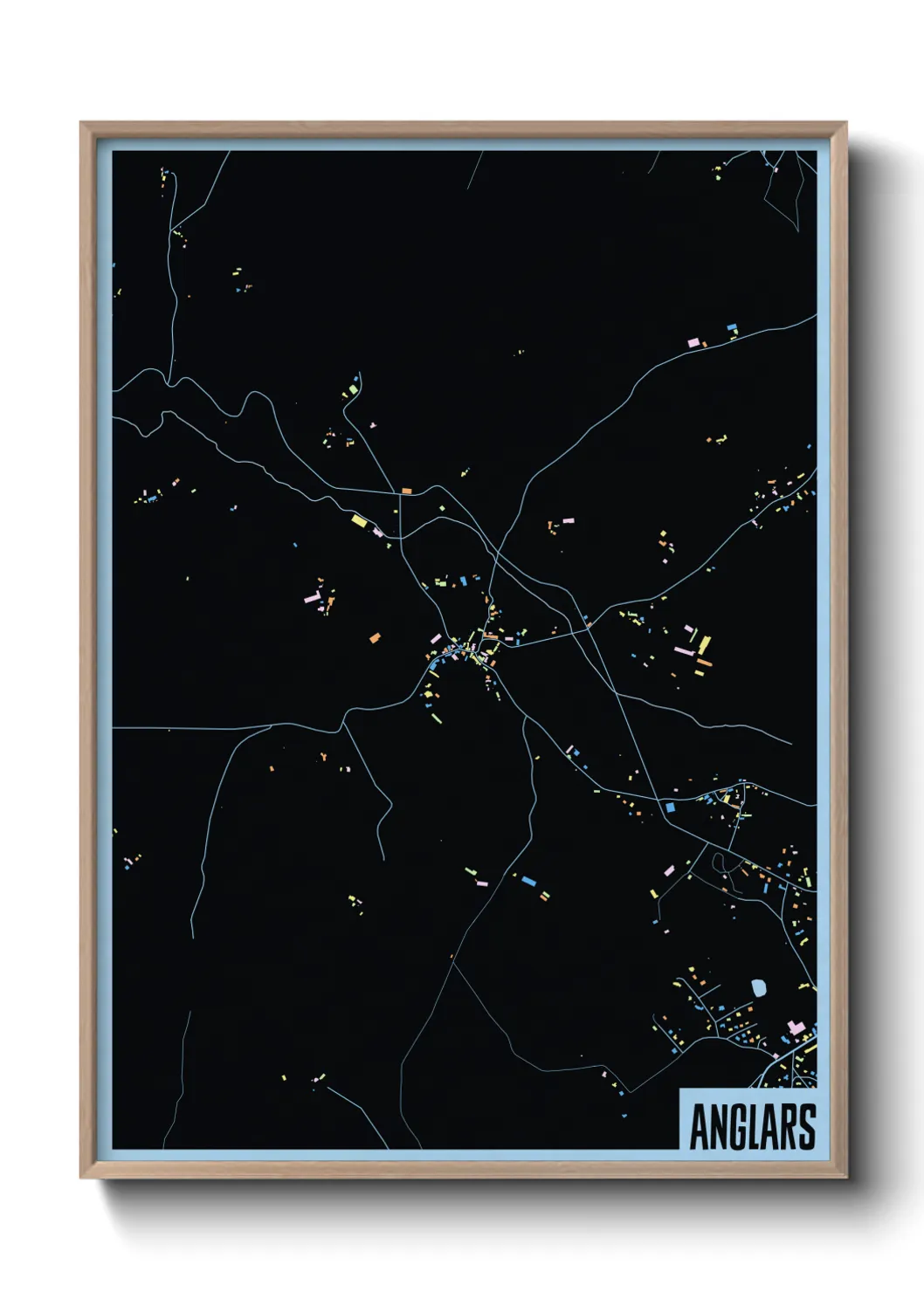 Une affiche de carte sur Anglars