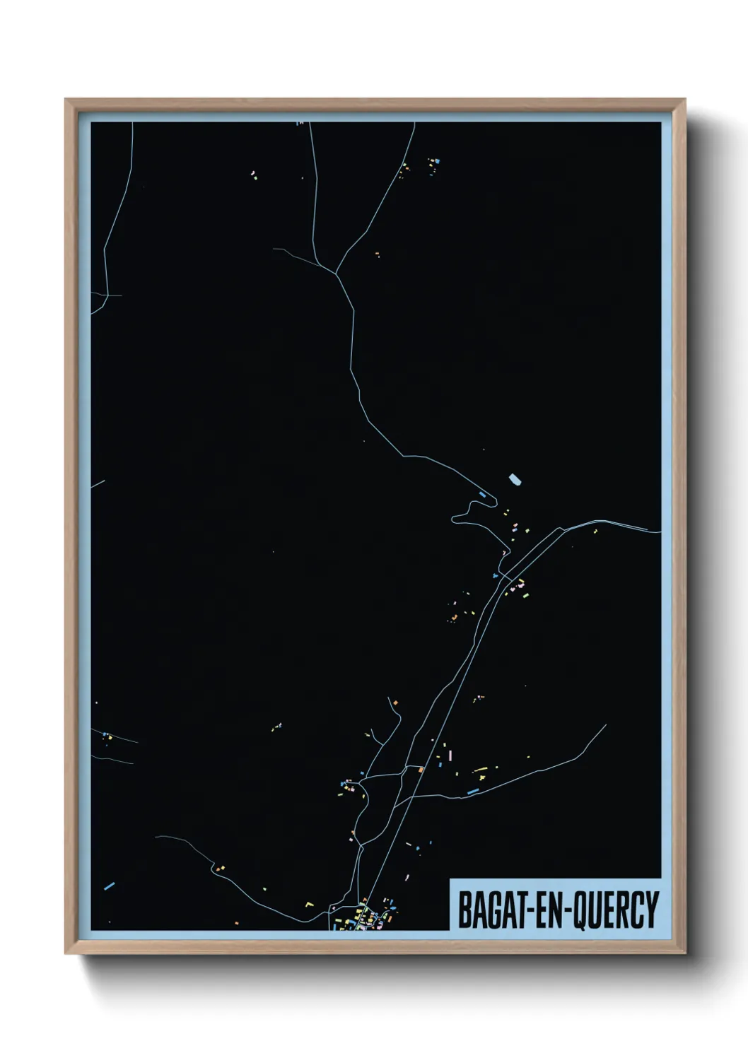 Une affiche de carte sur Bagat-en-Quercy