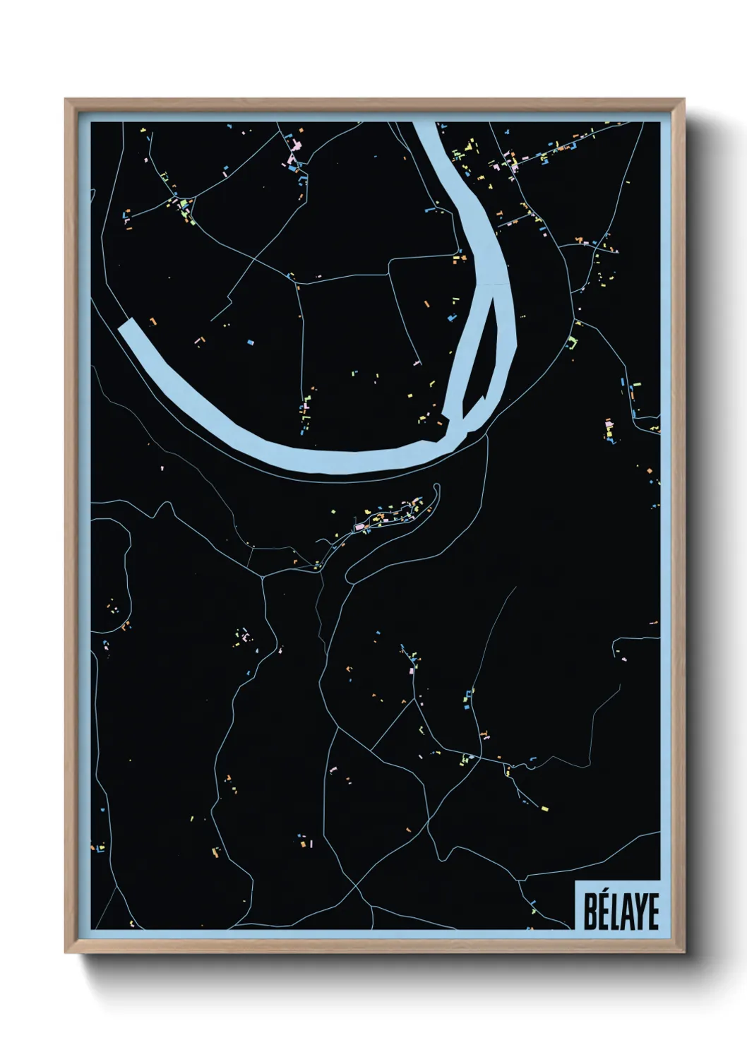 Une affiche de carte sur Bélaye