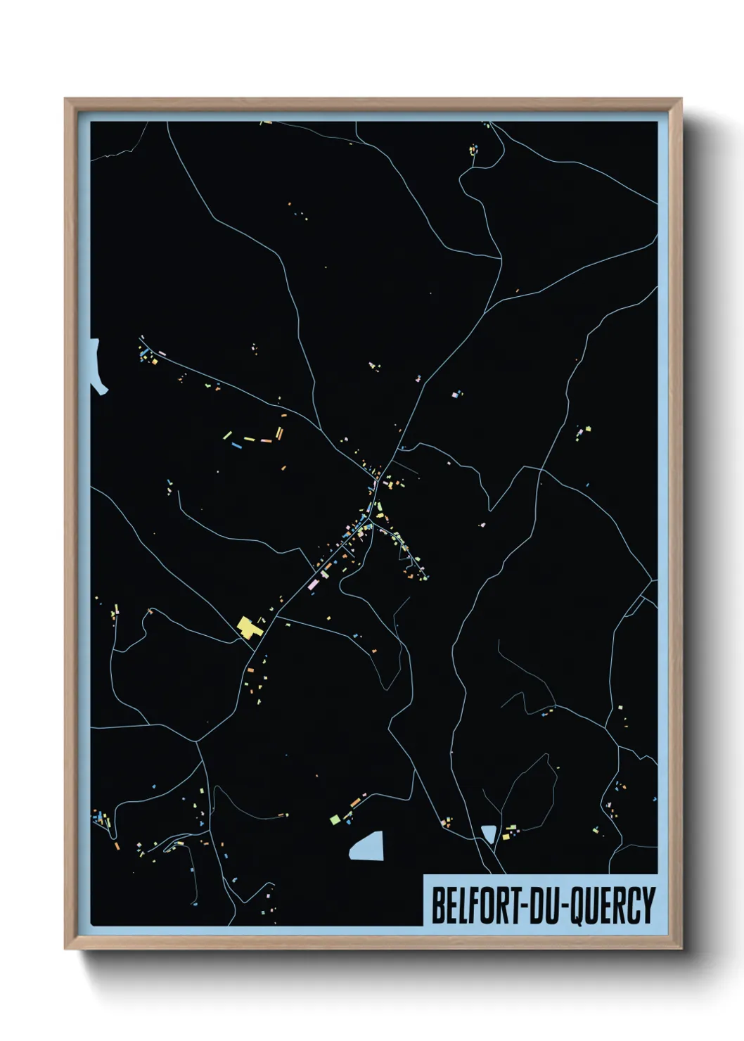 Une affiche de carte sur Belfort-du-Quercy