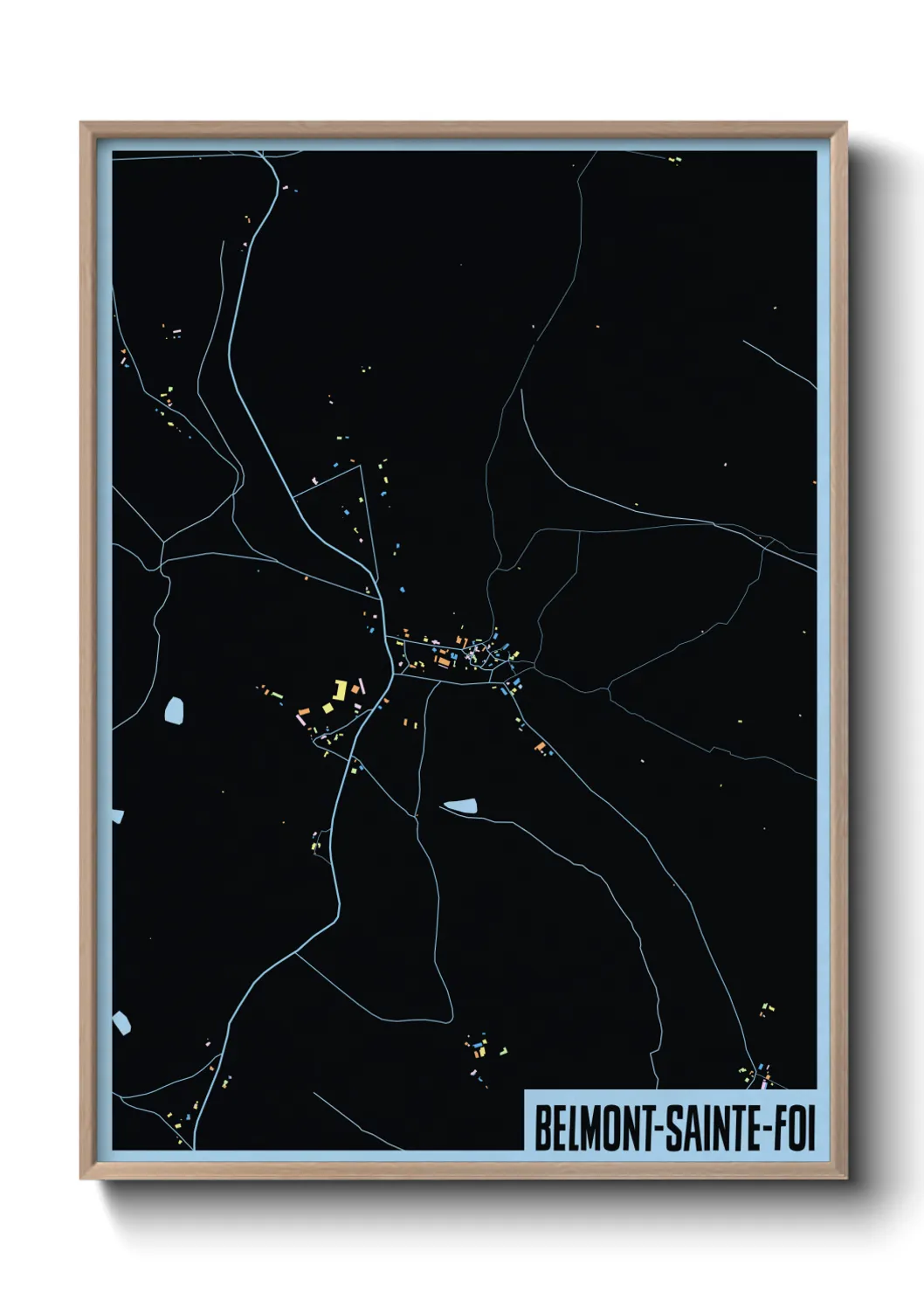 Une affiche de carte sur Belmont-Sainte-Foi