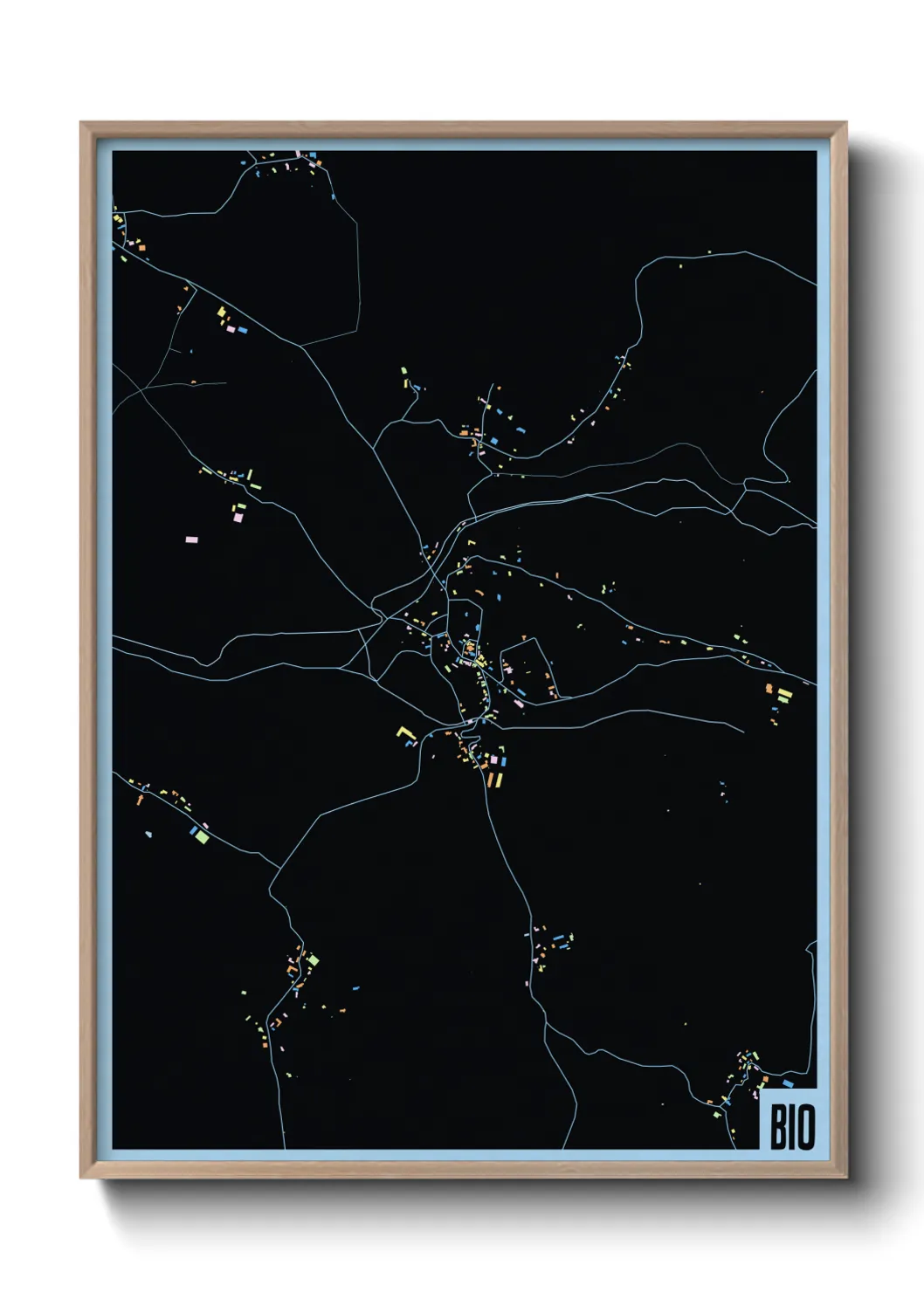 Une affiche de carte sur Bio