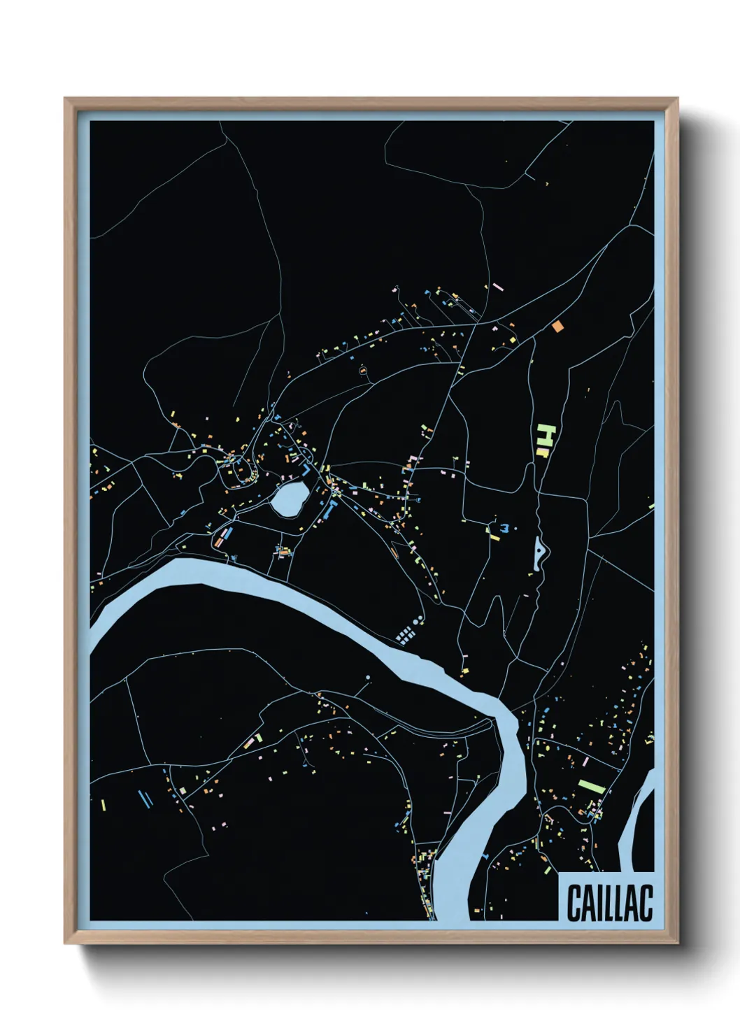 Une affiche de carte sur Caillac