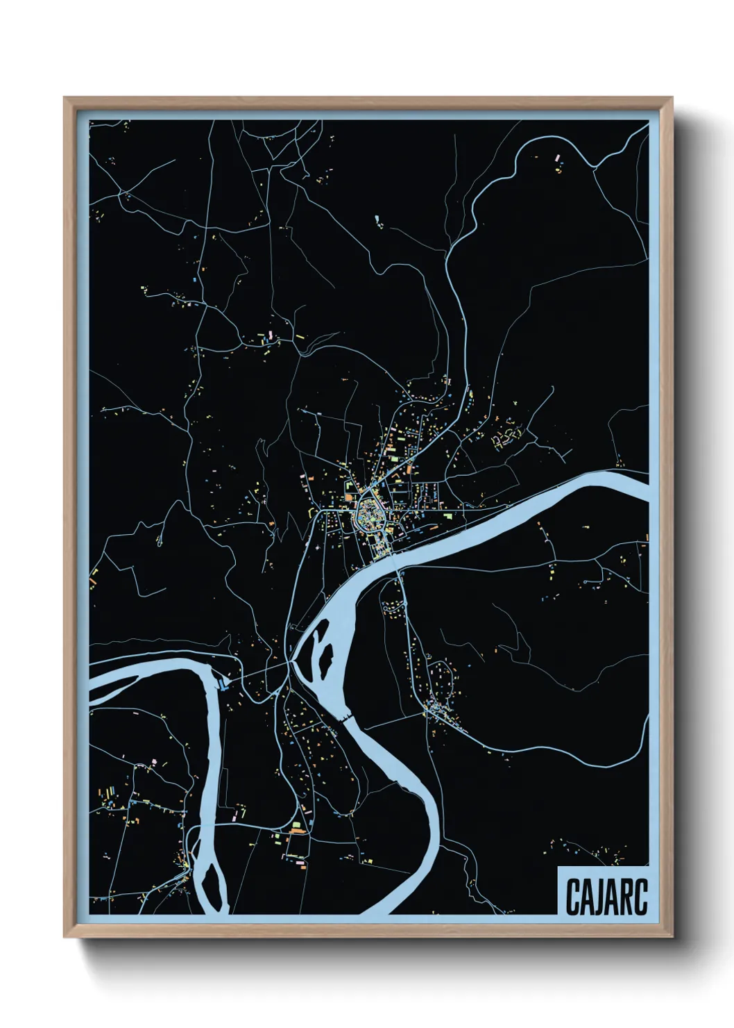 Une affiche de carte sur Cajarc