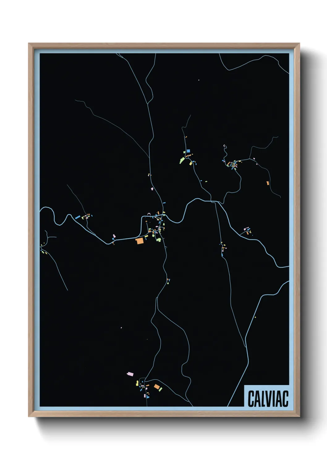 Une affiche de carte sur Calviac