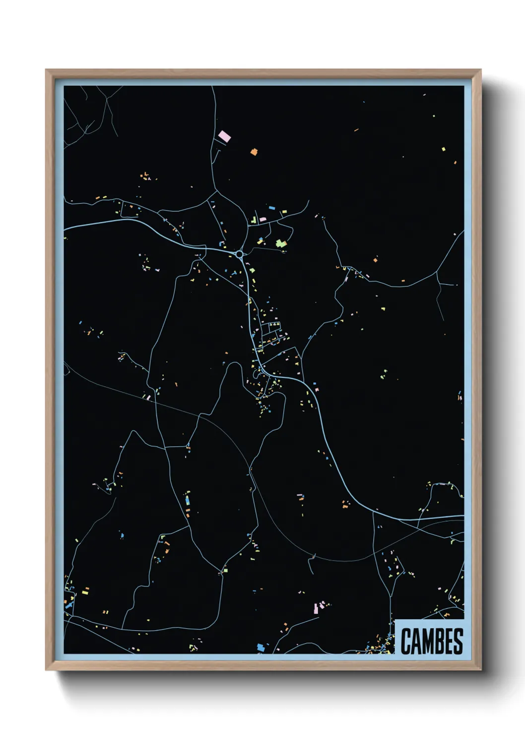 Une affiche de carte sur Cambes