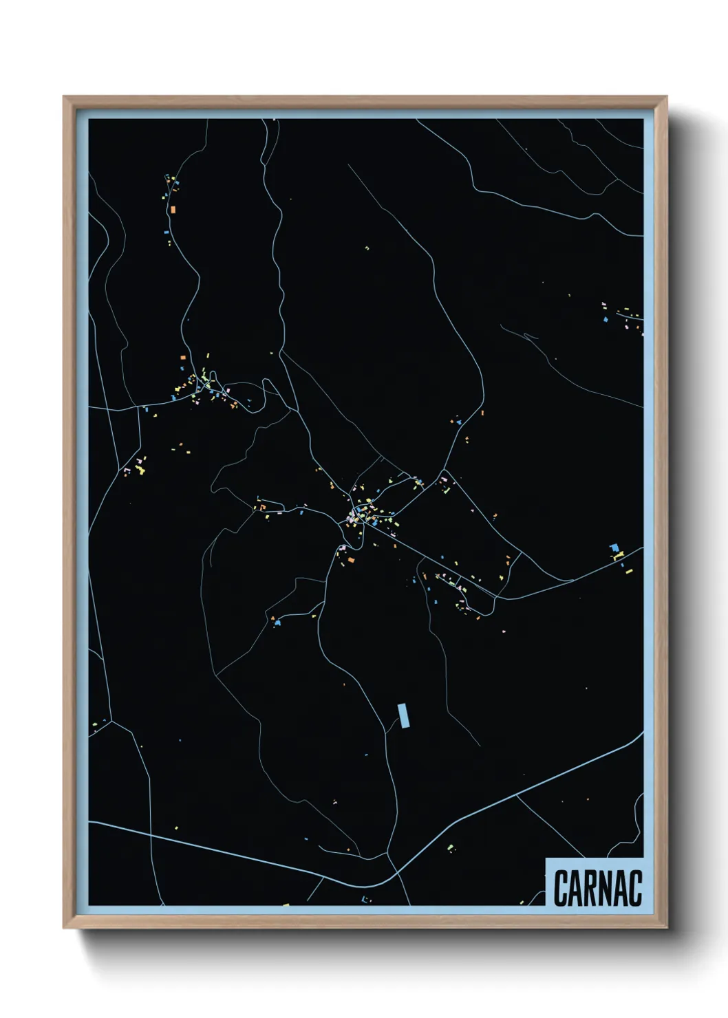 Une affiche de carte sur Carnac
