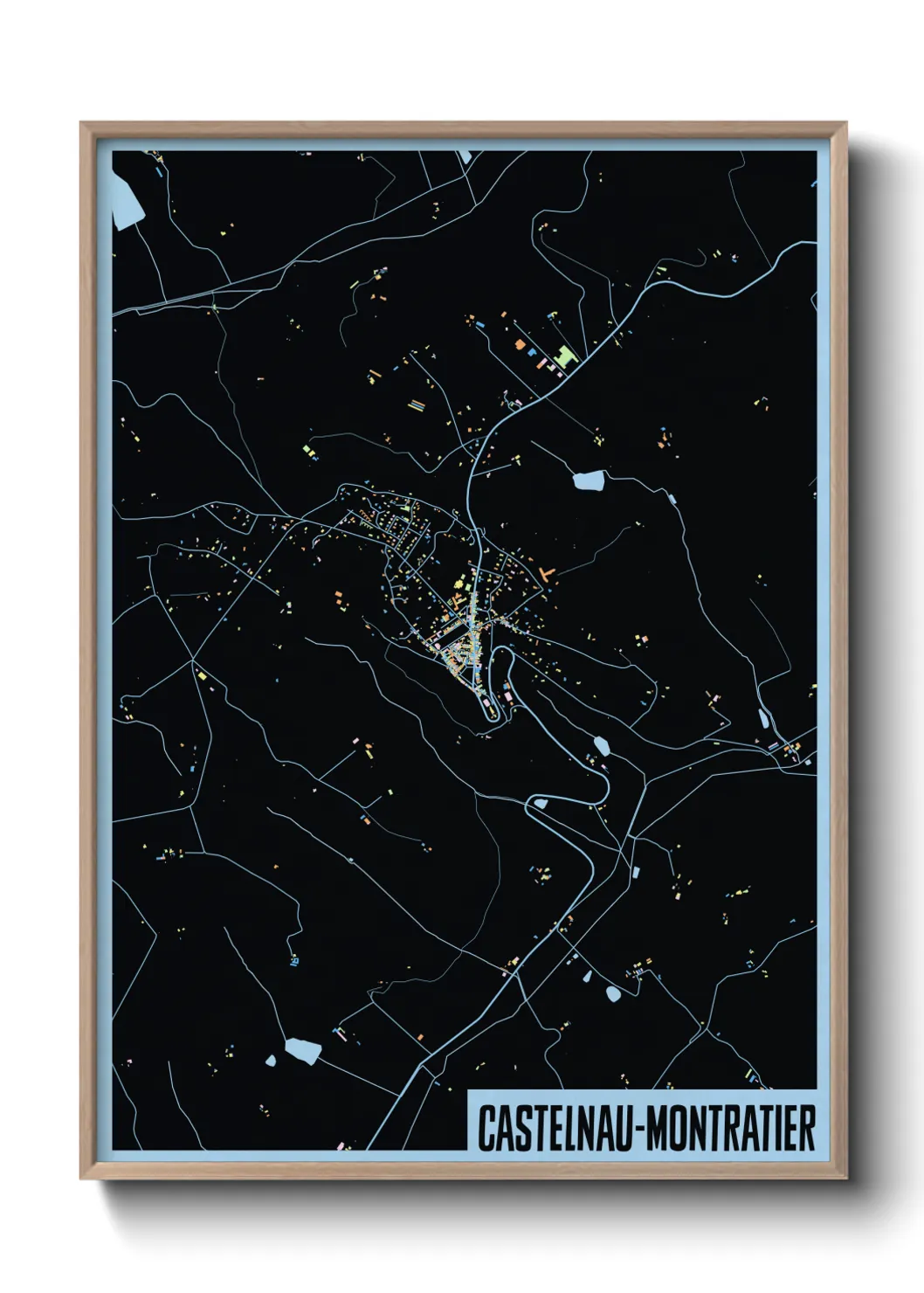 Une affiche de carte sur Castelnau-Montratier