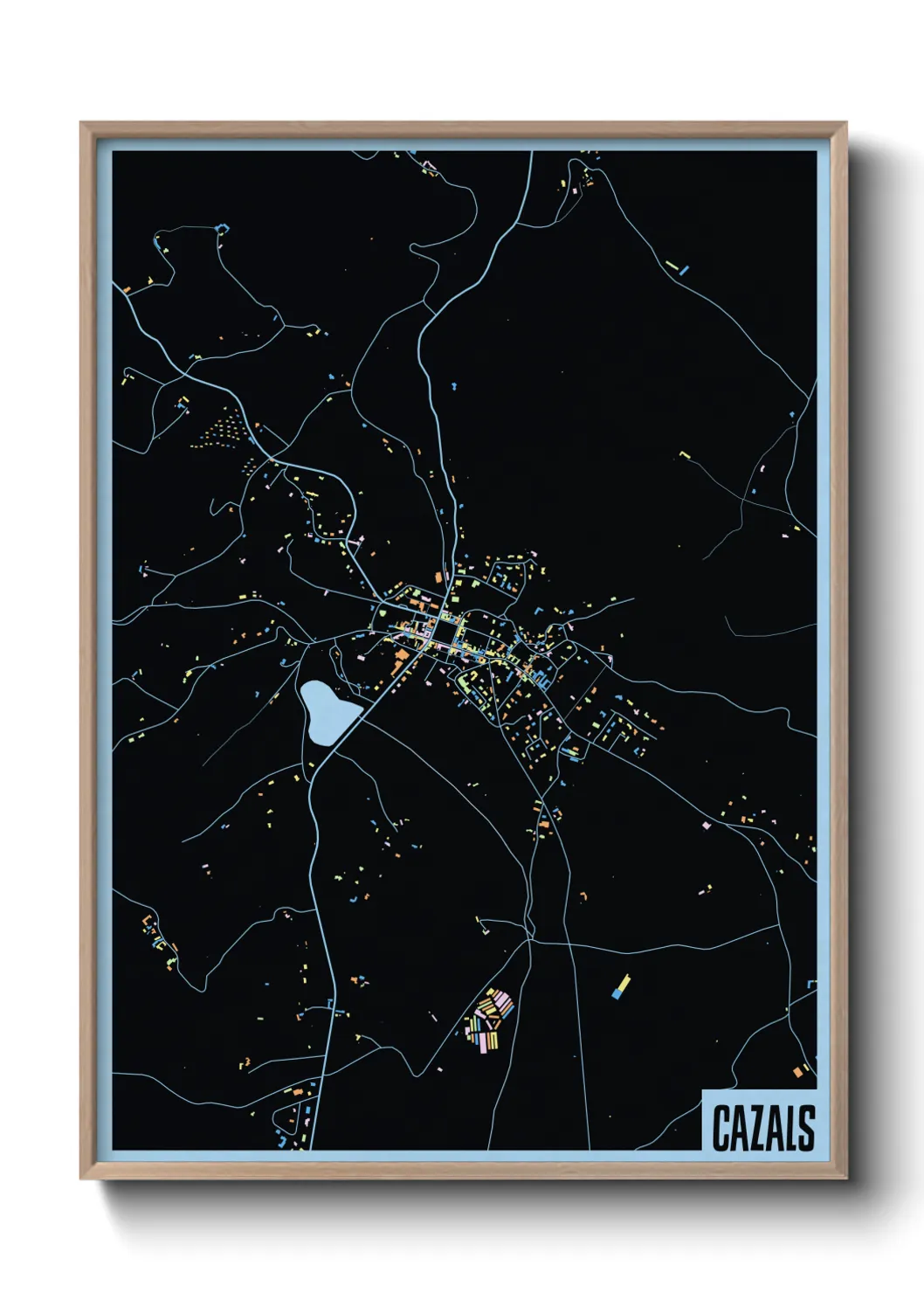 Une affiche de carte sur Cazals