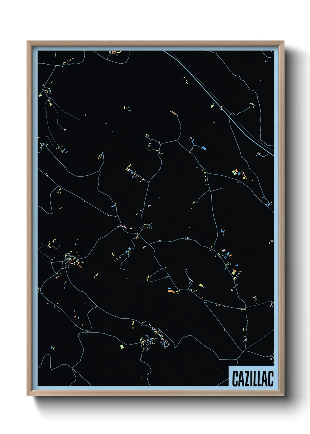 Une affiche de carte sur Cazillac