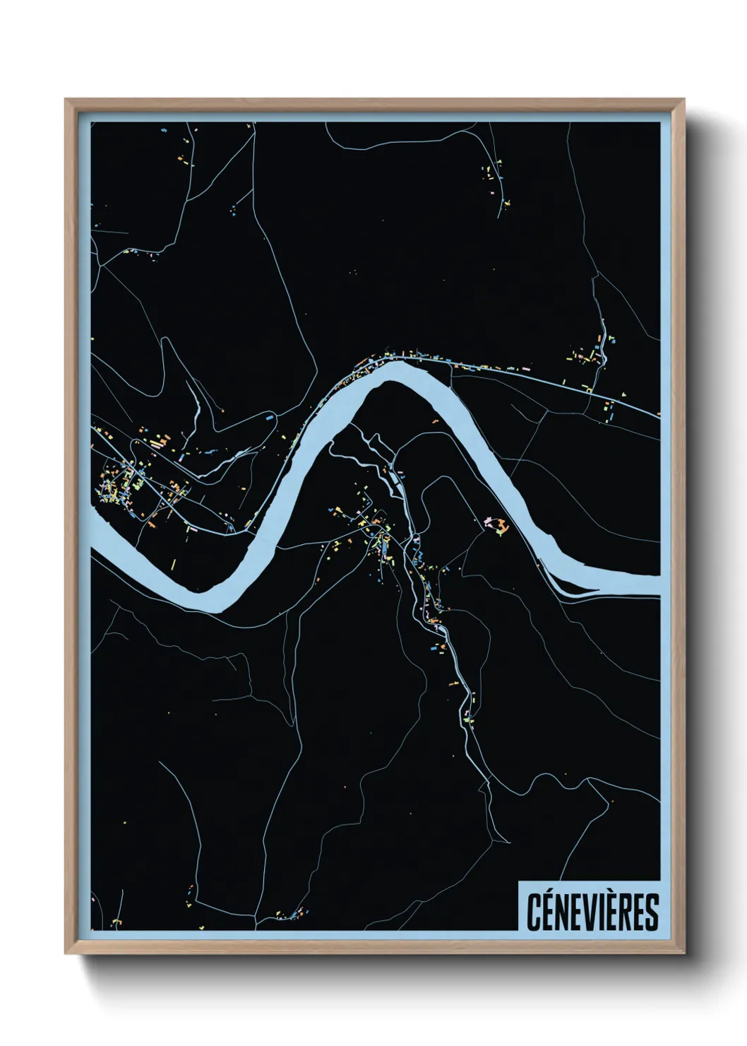 Une affiche de carte sur Cénevières