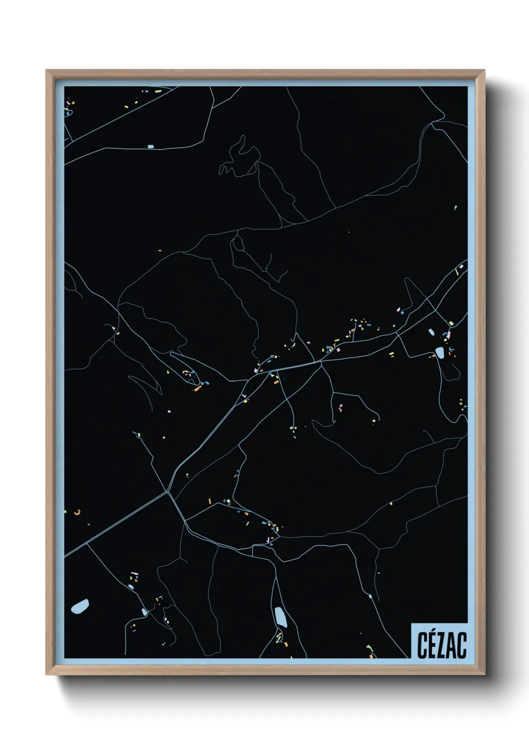 Une affiche de carte sur Cézac