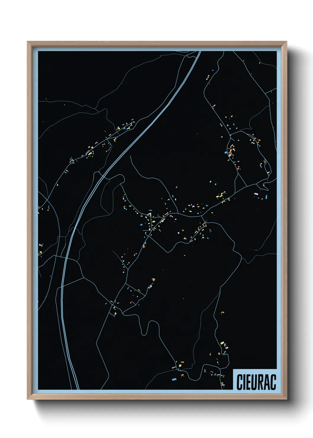 Une affiche de carte sur Cieurac