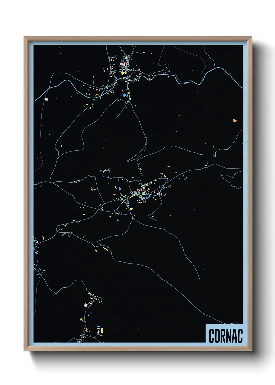 Une affiche de carte sur Cornac