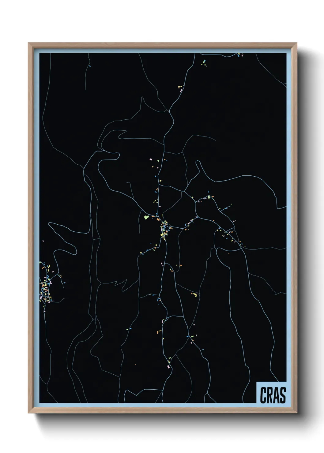 Une affiche de carte sur Cras