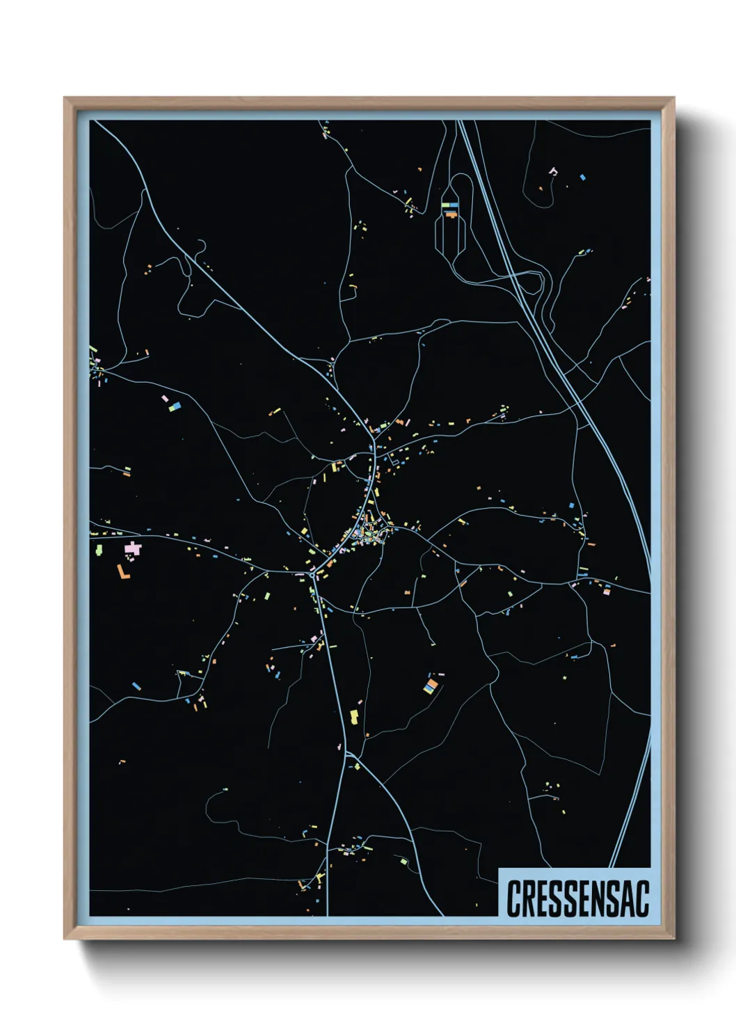 Une affiche de carte sur Cressensac