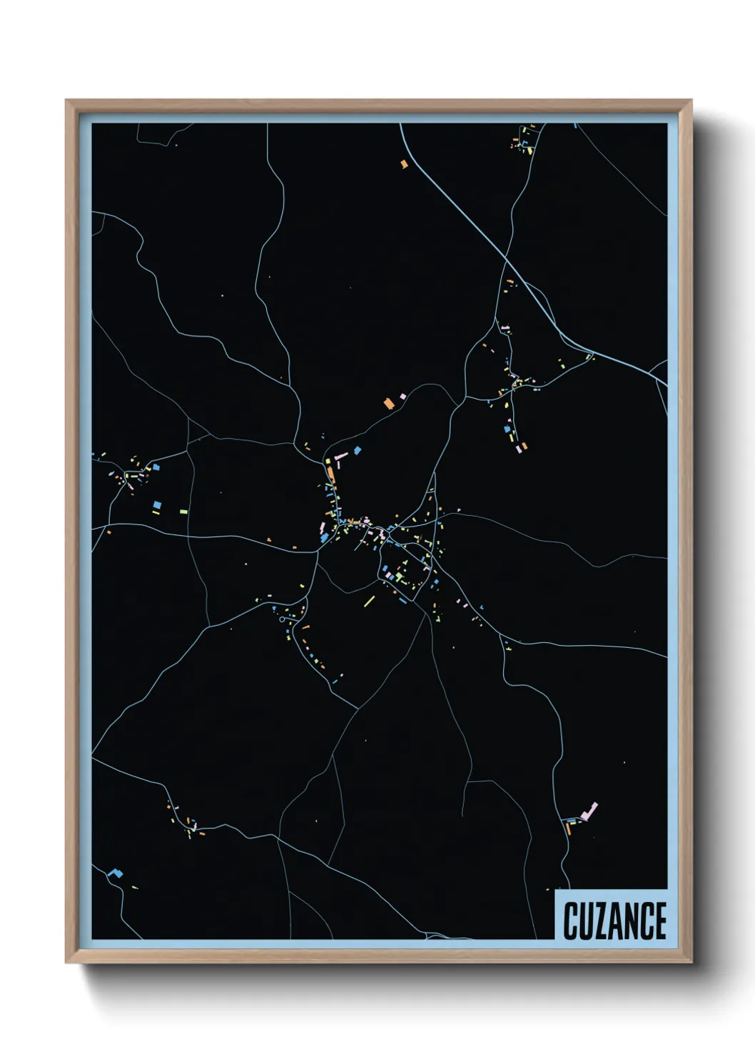 Une affiche de carte sur Cuzance