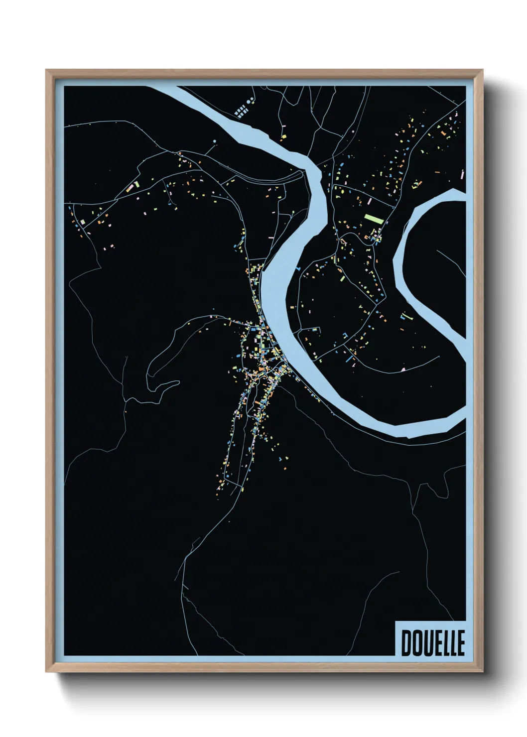 Une affiche de carte sur Douelle