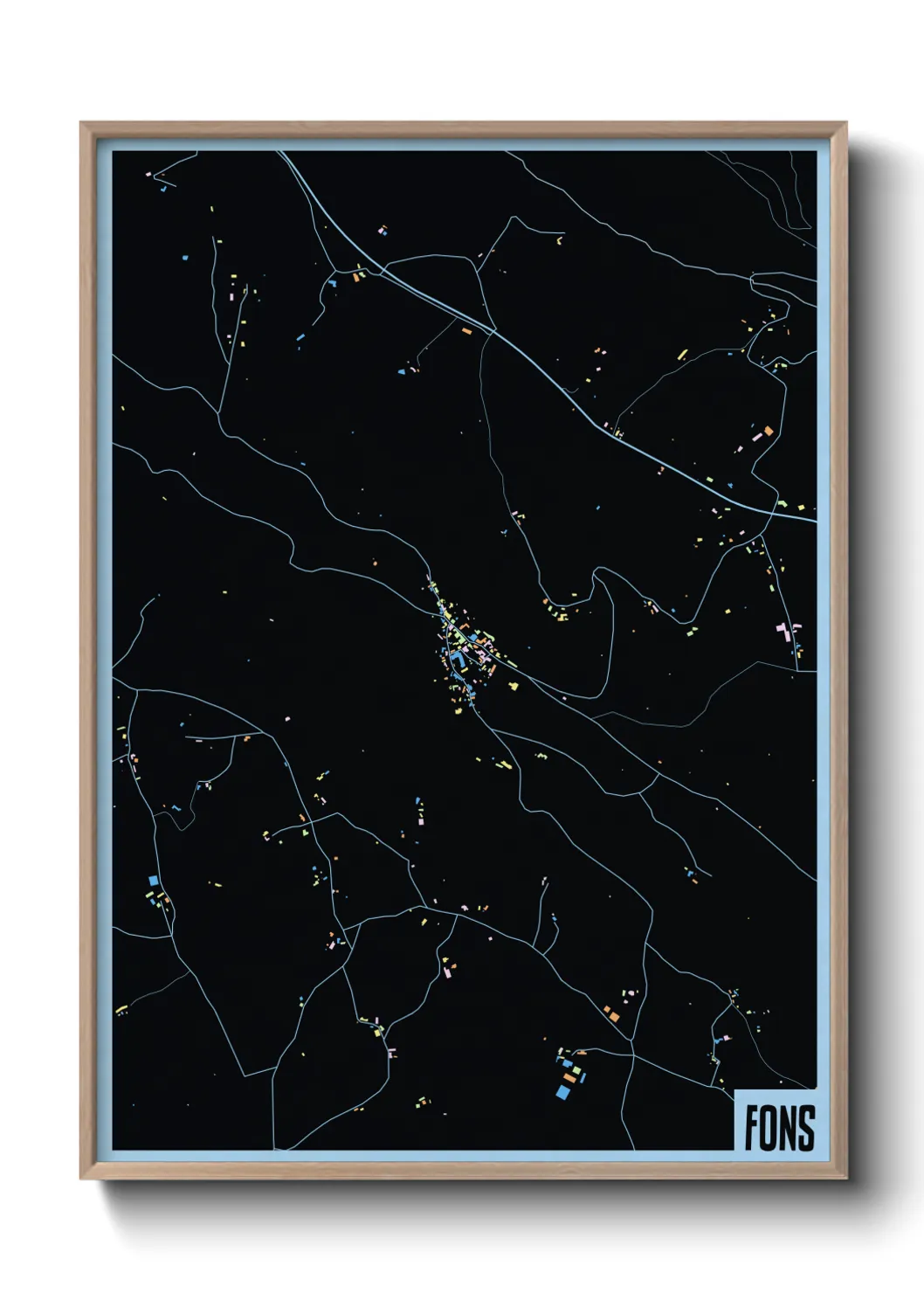 Une affiche de carte sur Fons