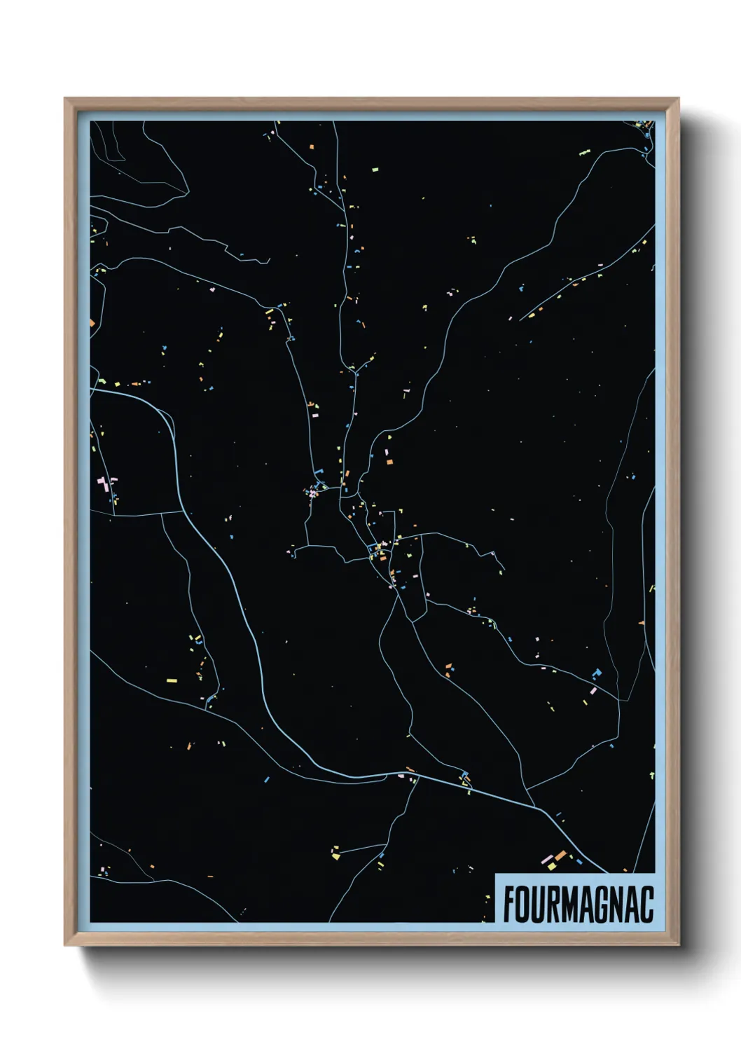 Une affiche de carte sur Fourmagnac