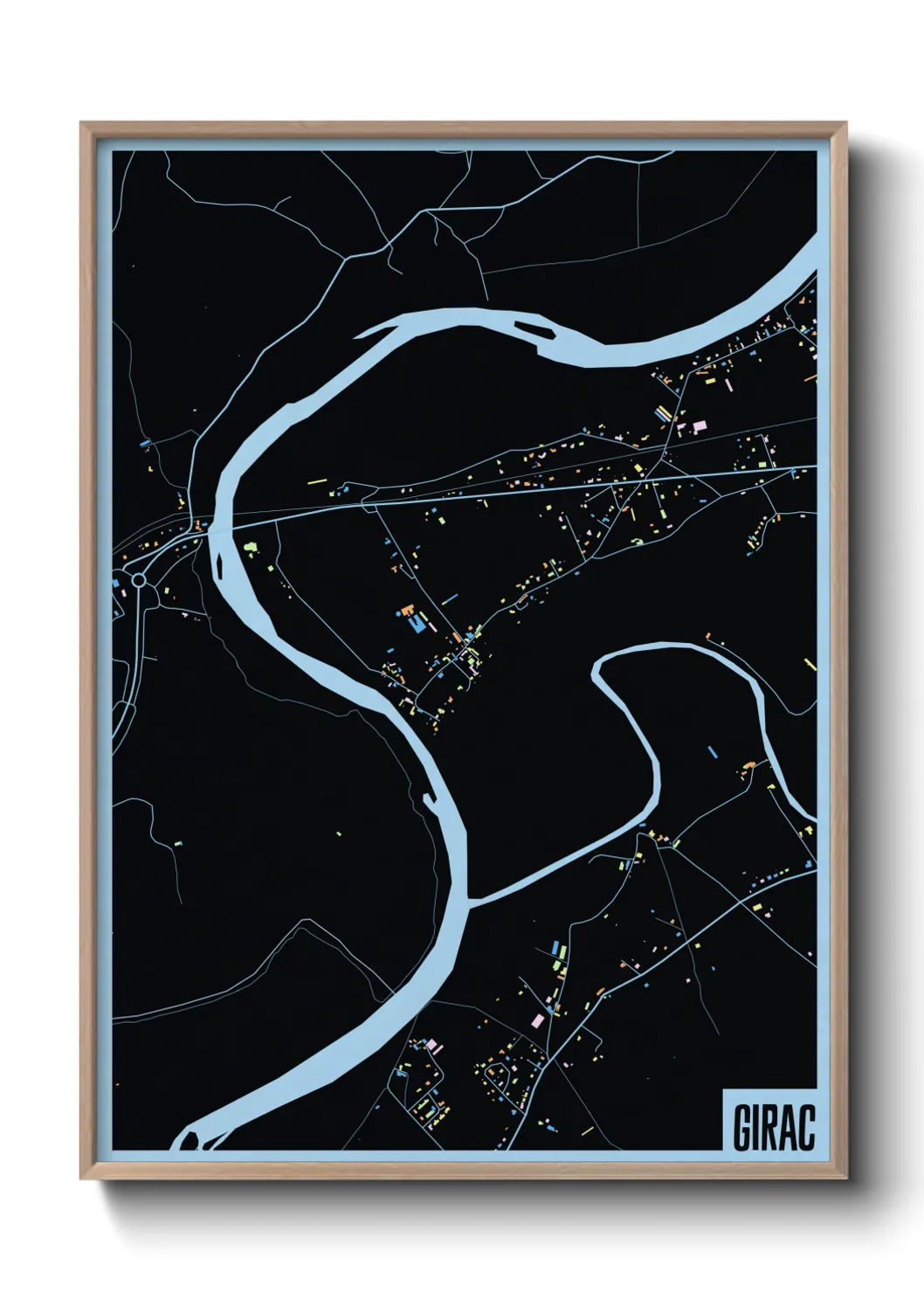 Une affiche de carte sur Girac
