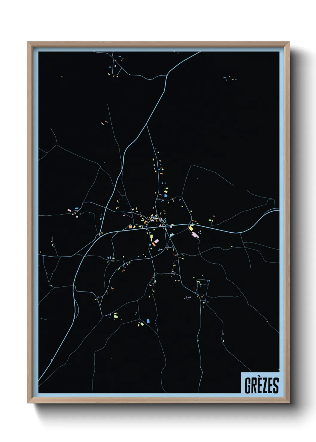 Une affiche de carte sur Grèzes