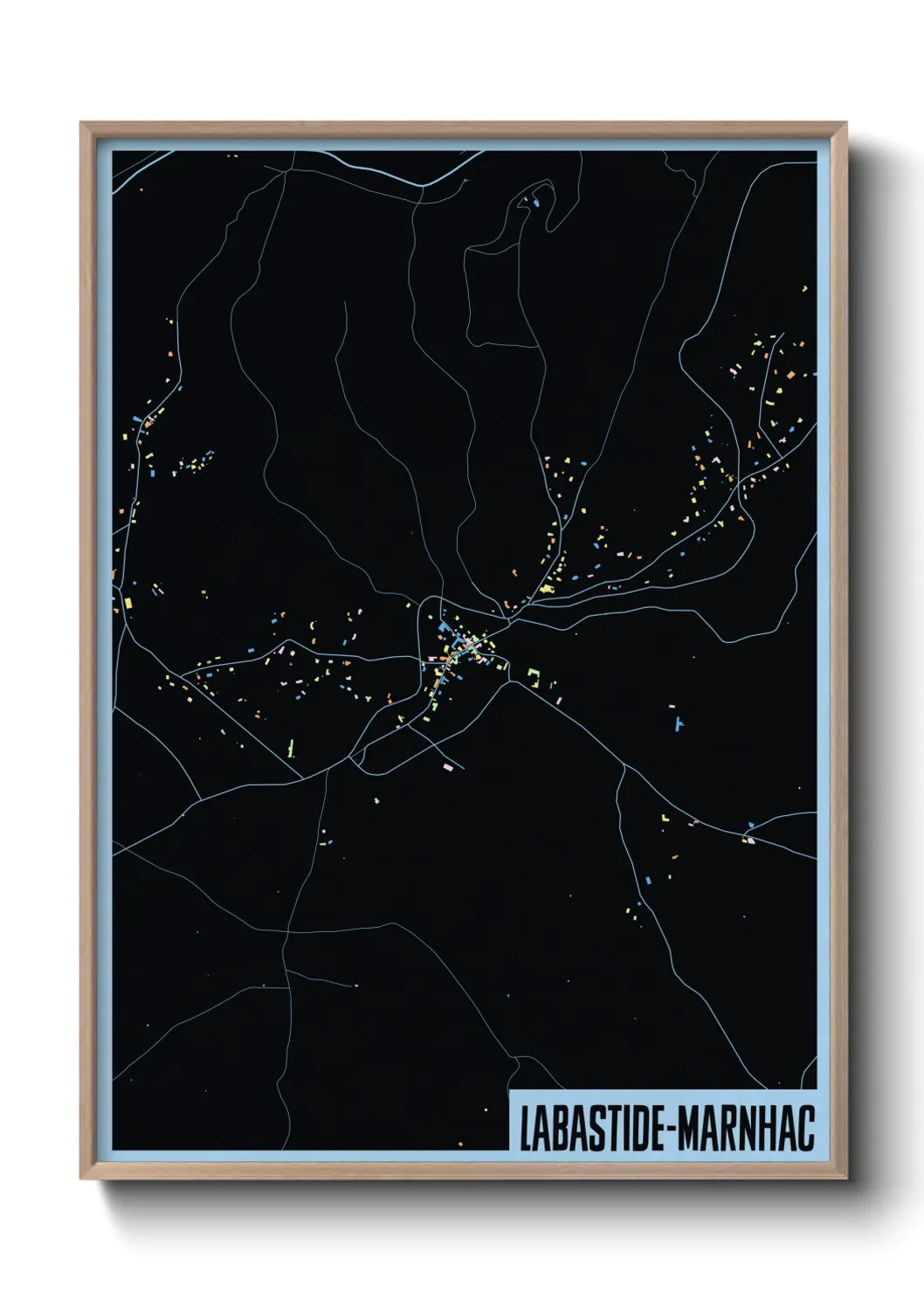 Une affiche de carte sur Labastide-Marnhac