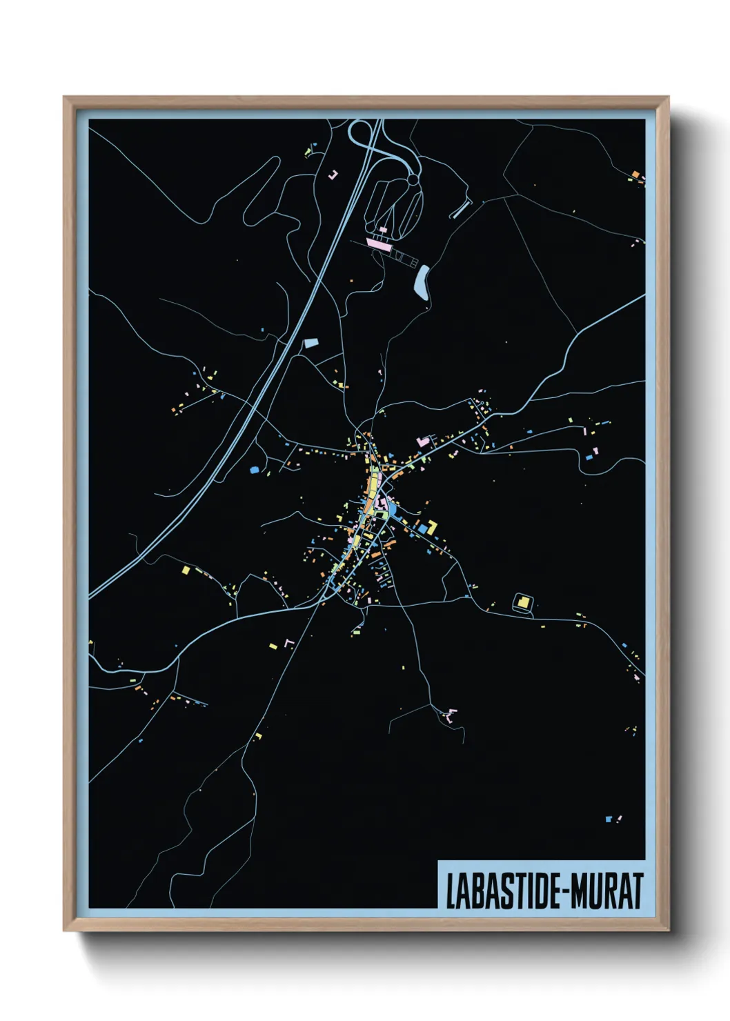 Une affiche de carte sur Labastide-Murat