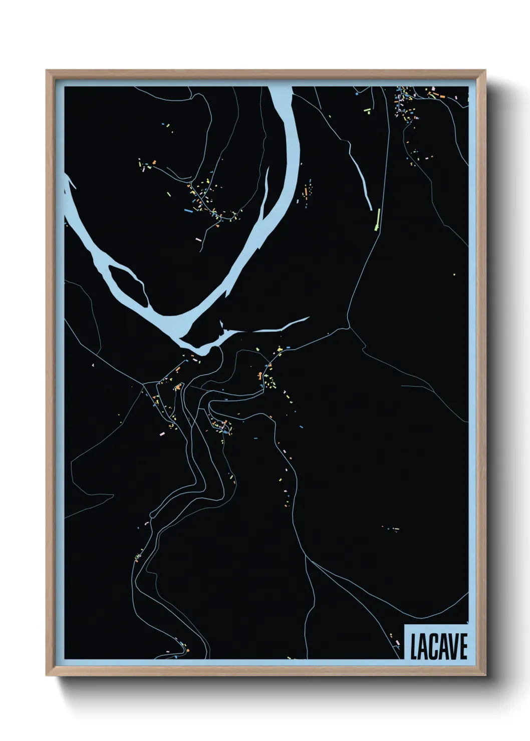 Une affiche de carte sur Lacave