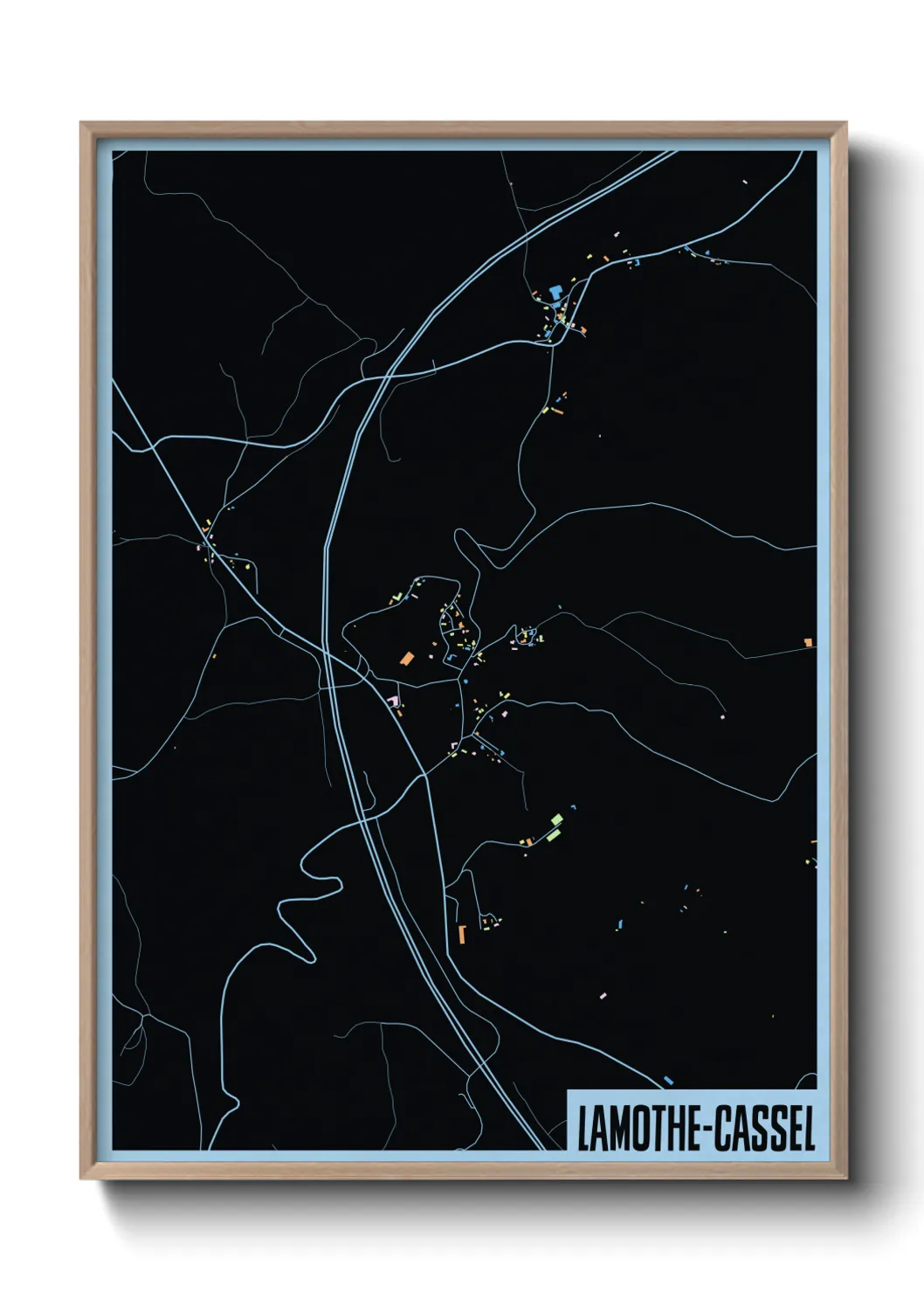 Une affiche de carte sur Lamothe-Cassel