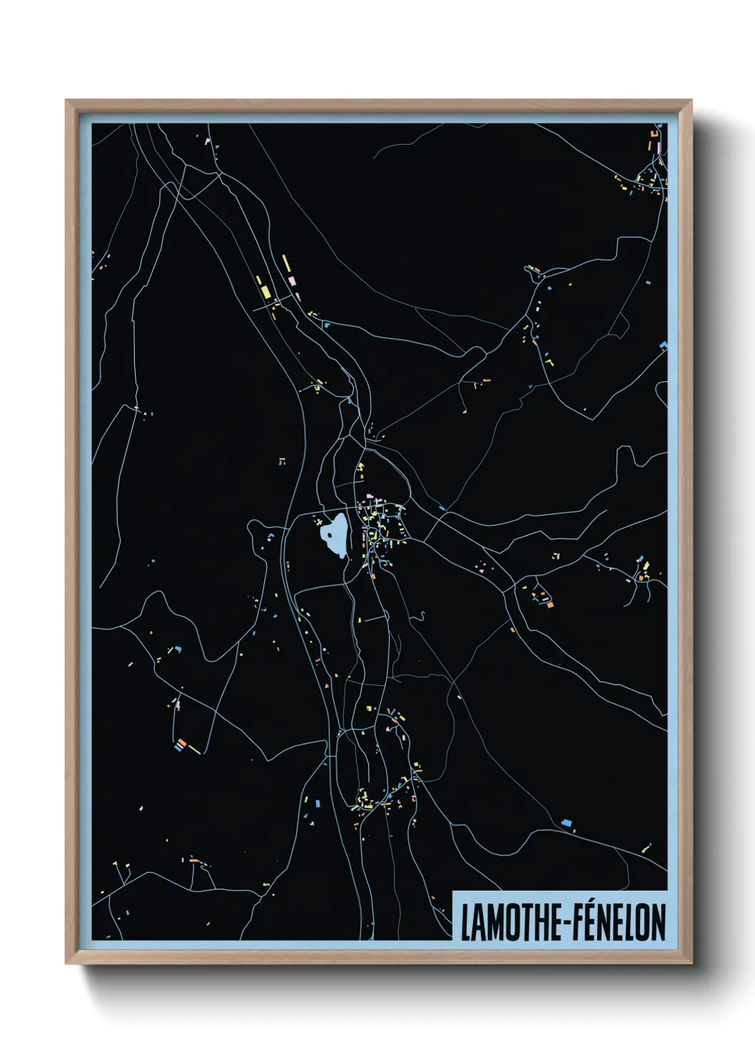 Une affiche de carte sur Lamothe-Fénelon