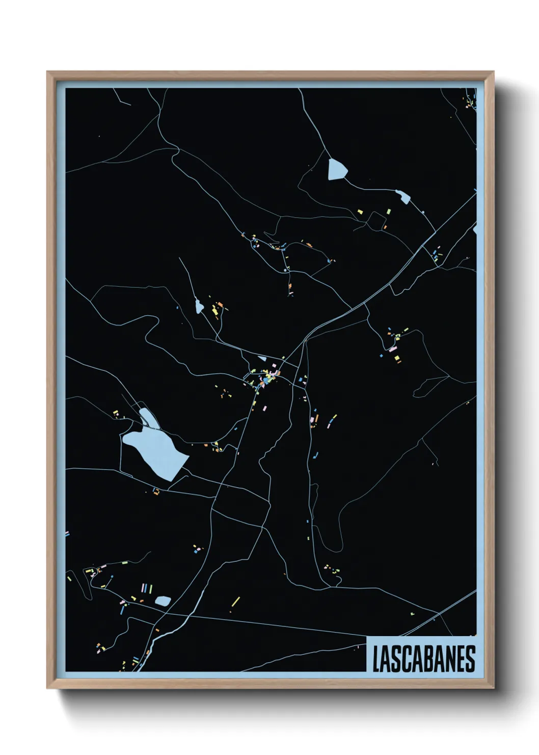 Une affiche de carte sur Lascabanes