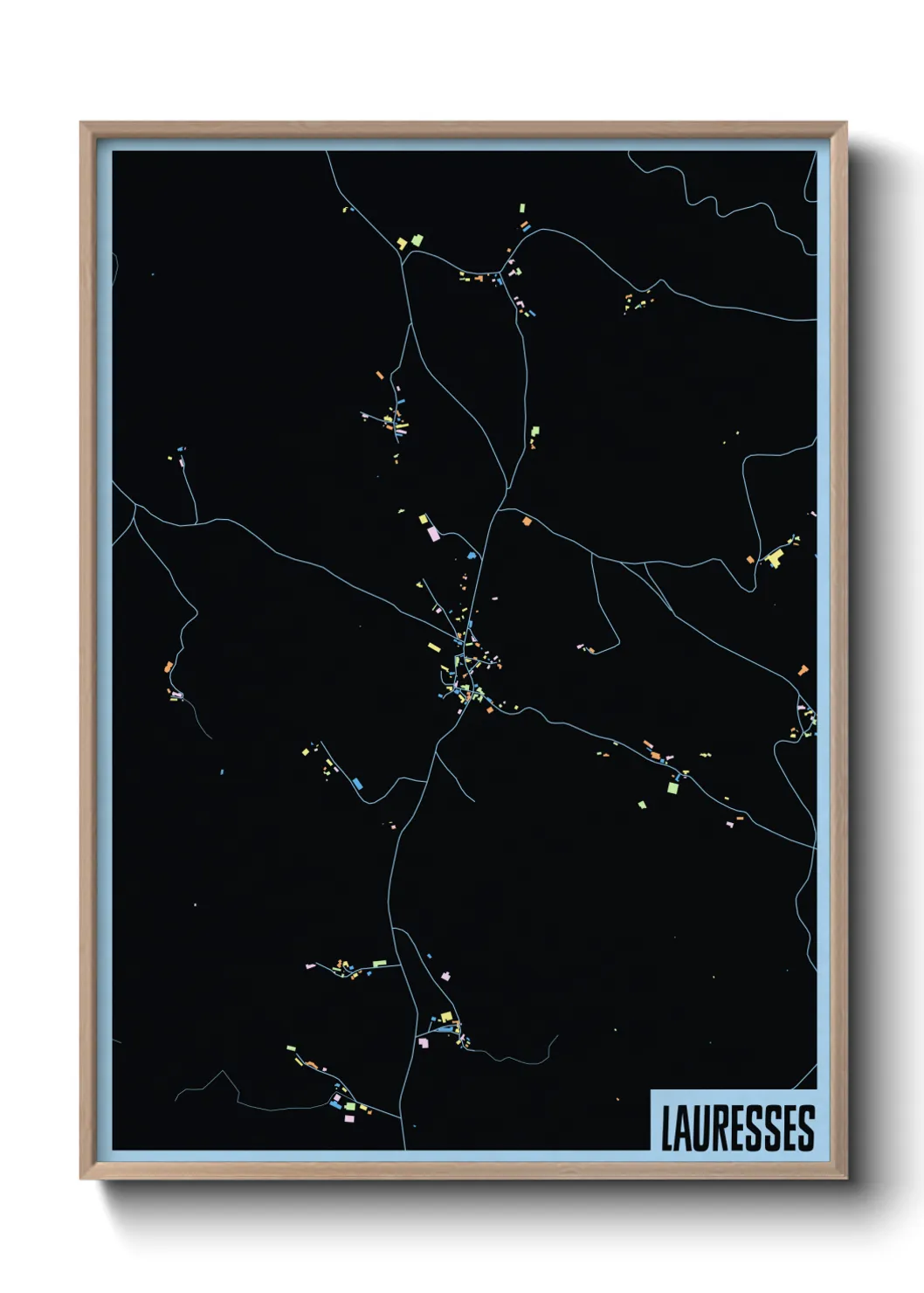 Une affiche de carte sur Lauresses