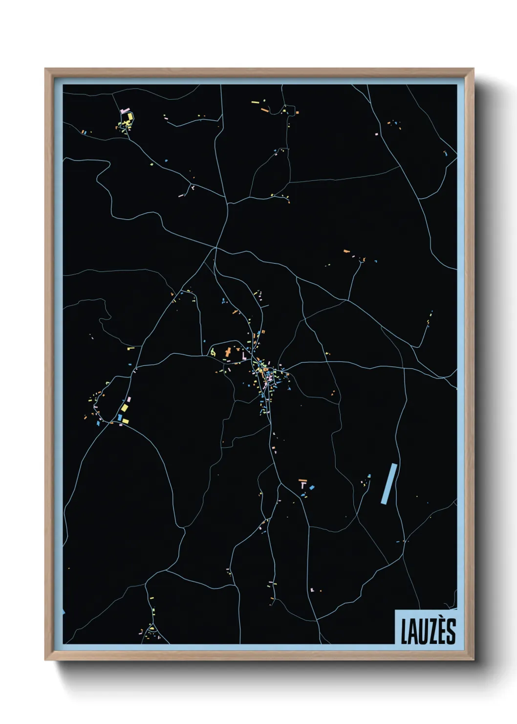 Une affiche de carte sur Lauzès