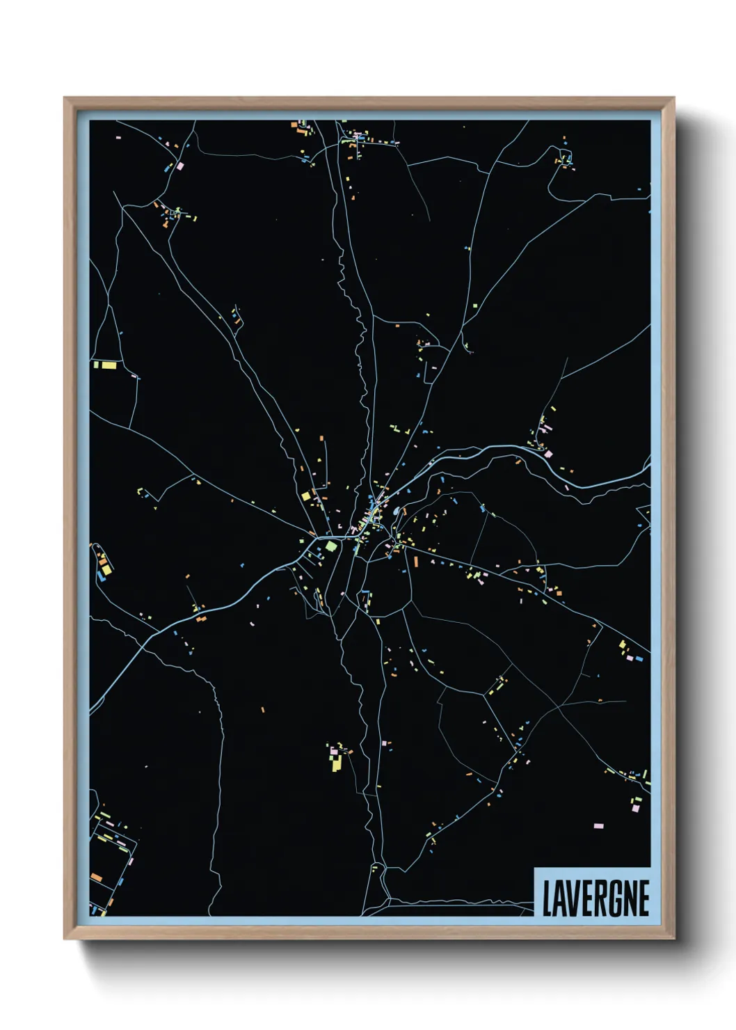 Une affiche de carte sur Lavergne