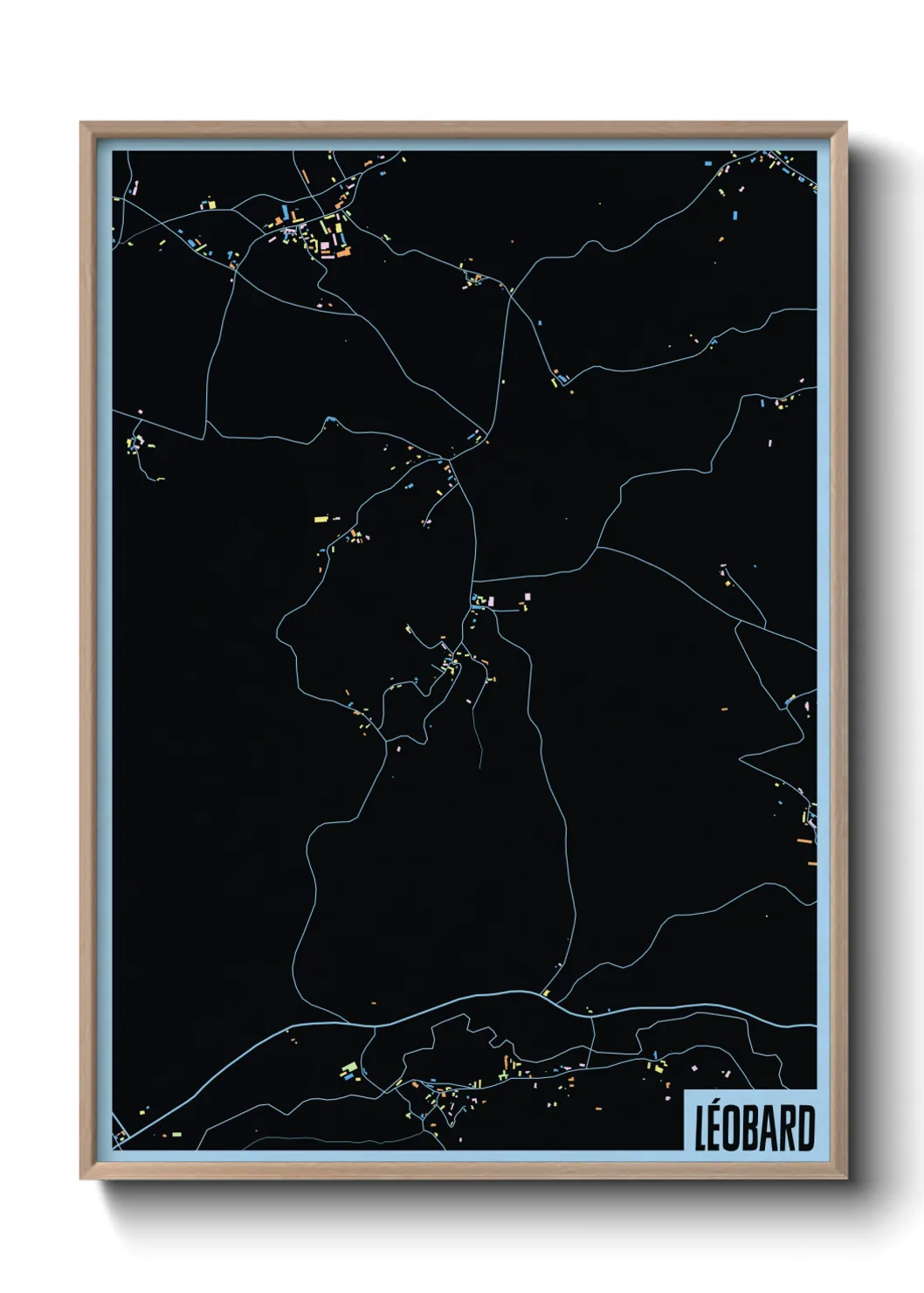 Une affiche de carte sur Léobard