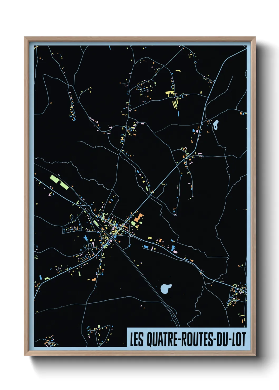 Une affiche de carte sur Les Quatre-Routes-du-Lot