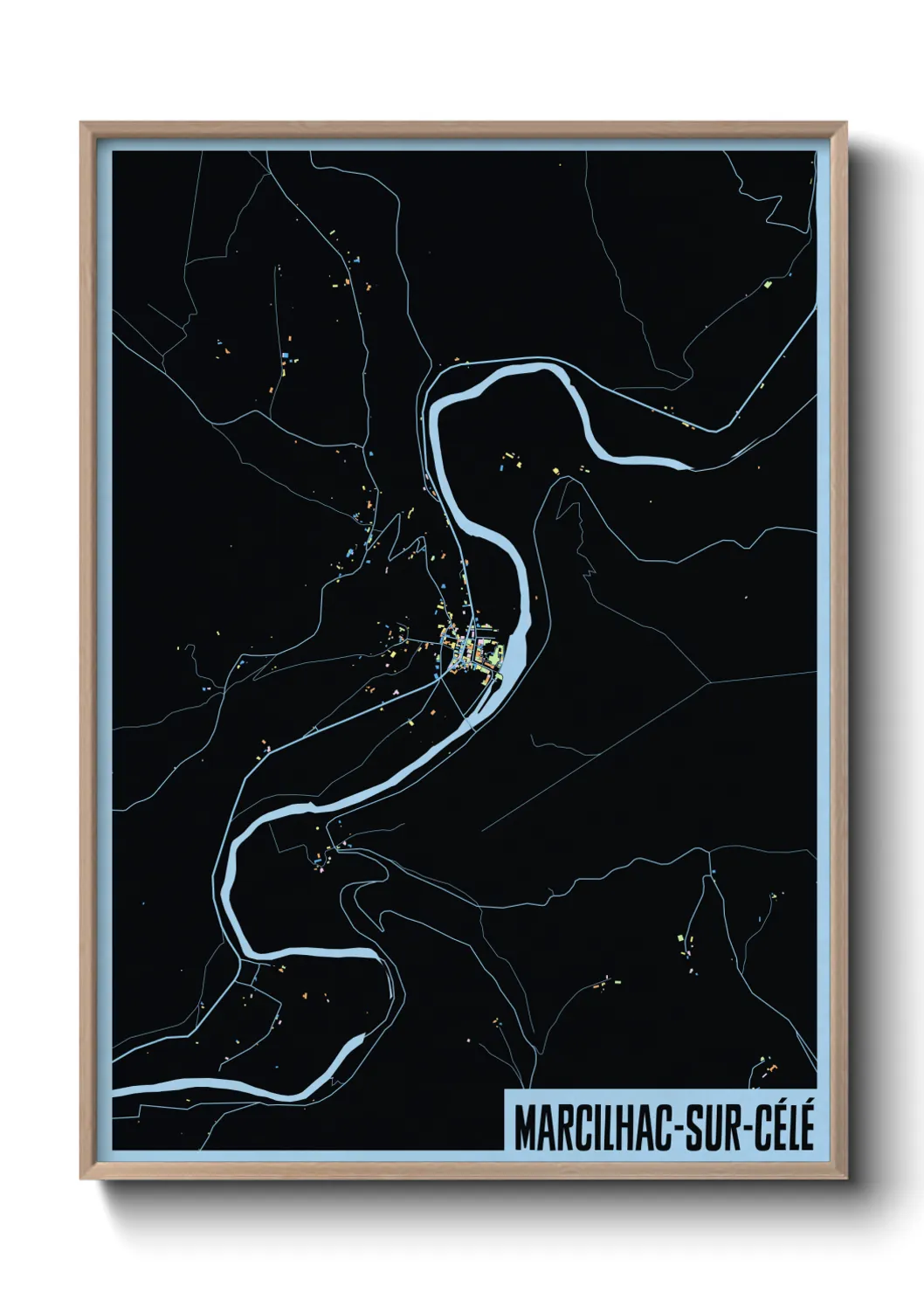 Une affiche de carte sur Marcilhac-sur-Célé