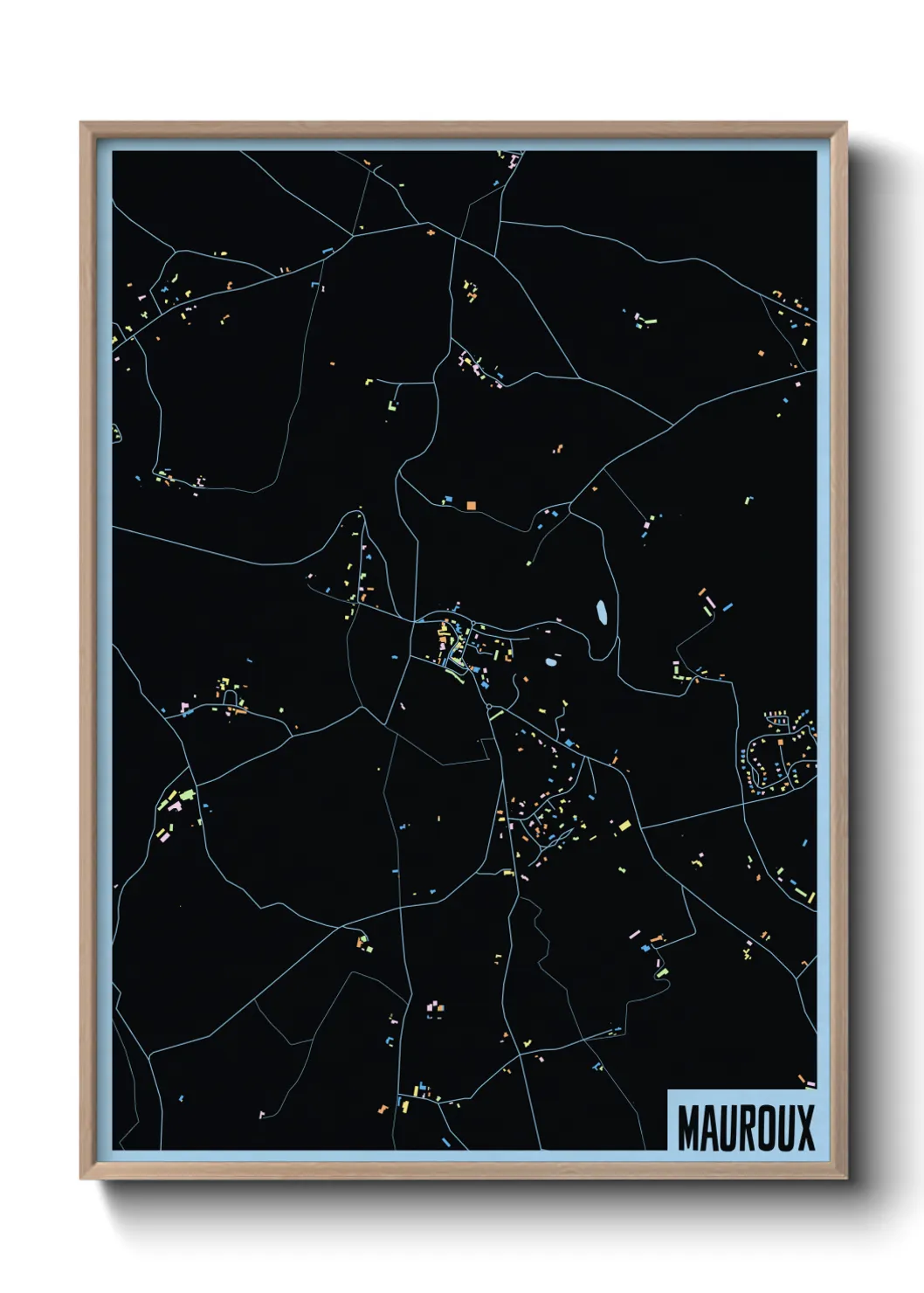 Une affiche de carte sur Mauroux