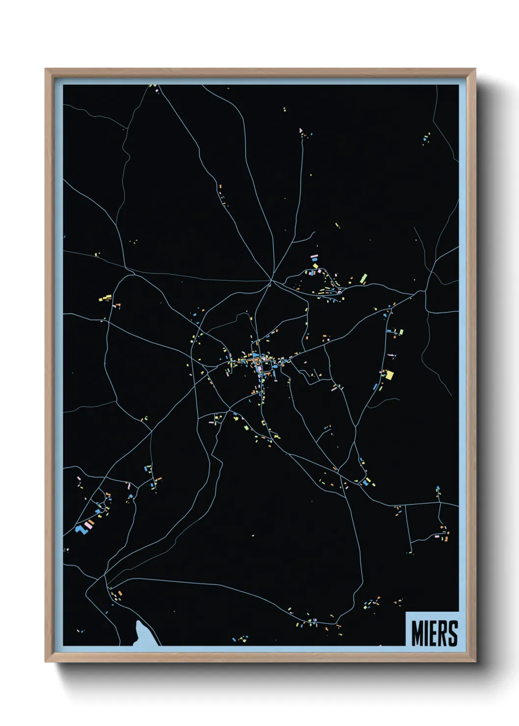 Une affiche de carte sur Miers