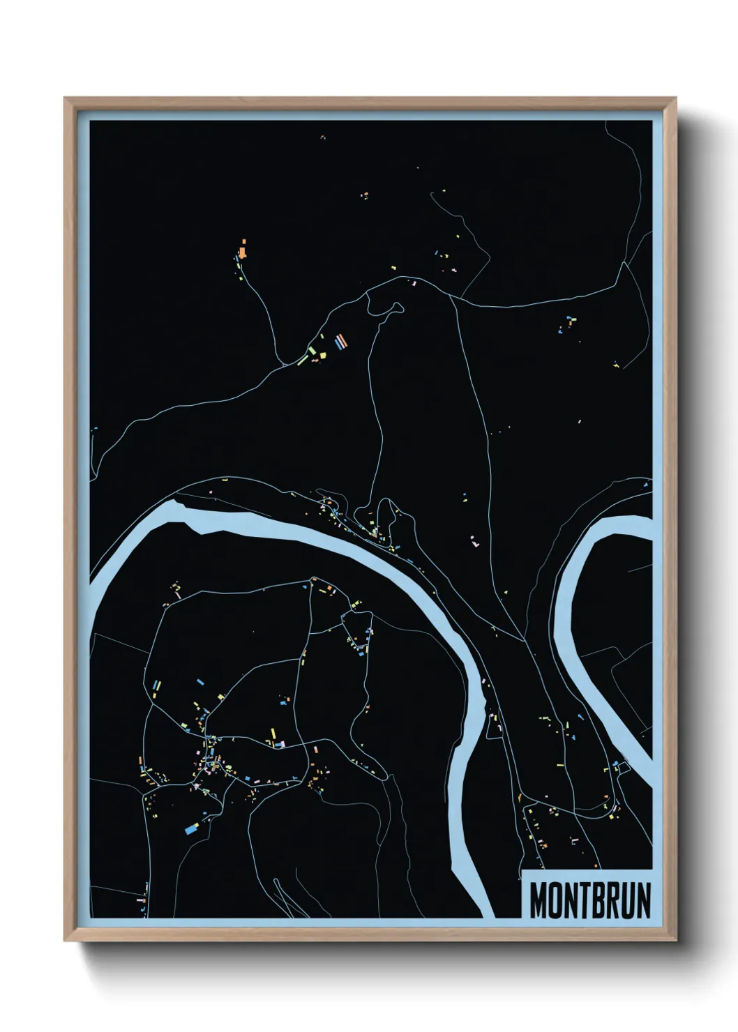 Une affiche de carte sur Montbrun