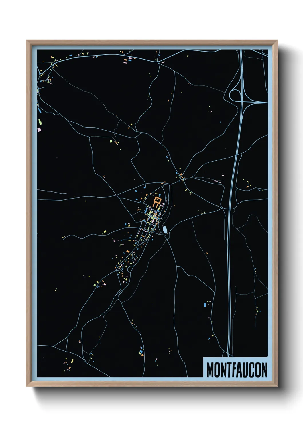 Une affiche de carte sur Montfaucon