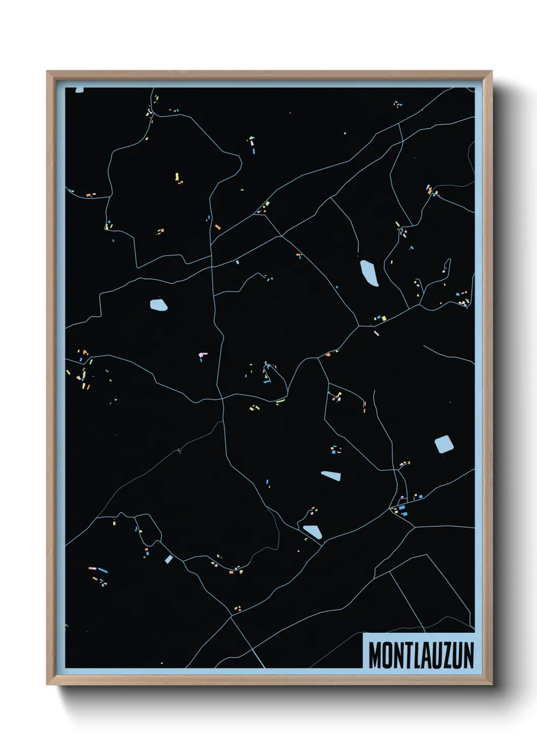 Une affiche de carte sur Montlauzun